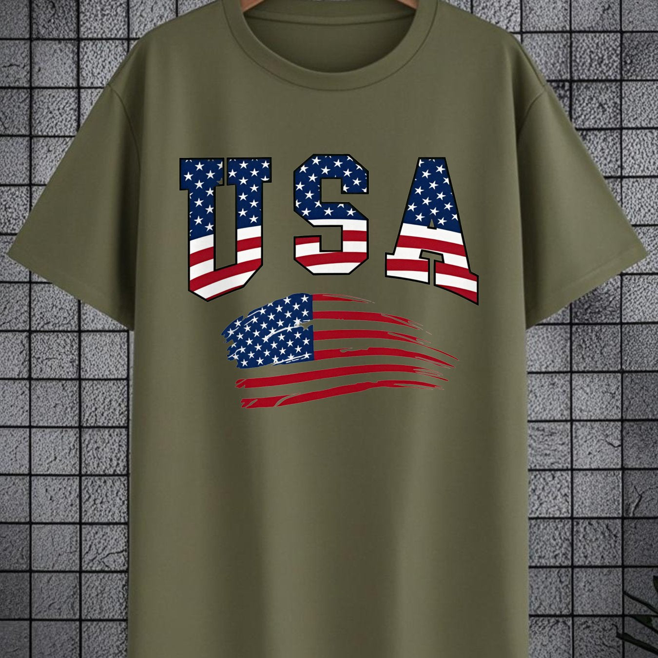 USA Flag Print White T-Shirt | Summer, Short Sleeve T-Shirt, Casual Summer Wear | Fashion Print | Comfortable Wear