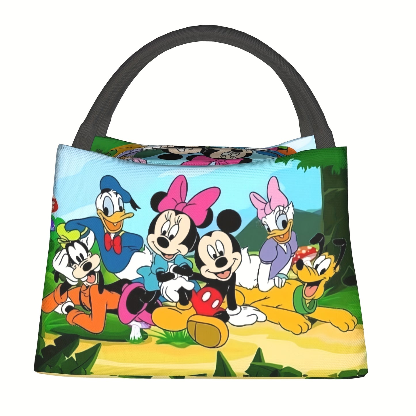 1pc Mickey Mouse & Donald Duck Insulated Lunch Bag - Reusable, Vibrant Character Design, Perfect for Home, Office, or Outdoor Use - Ideal Birthday or Holiday Gift for Friends and Family, Cartoon Lunch Bag