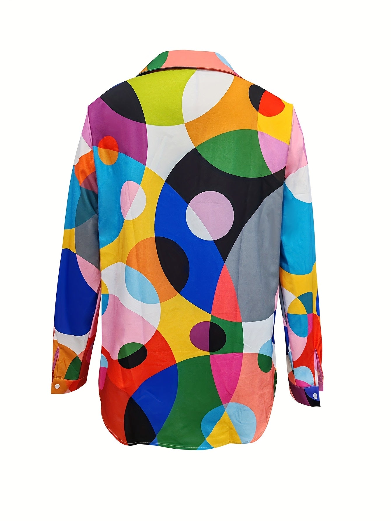Women'S Stylish Printed Long-Sleeve Collared Shirt for Mother'S Day, Suitable for Spring And Summer.
