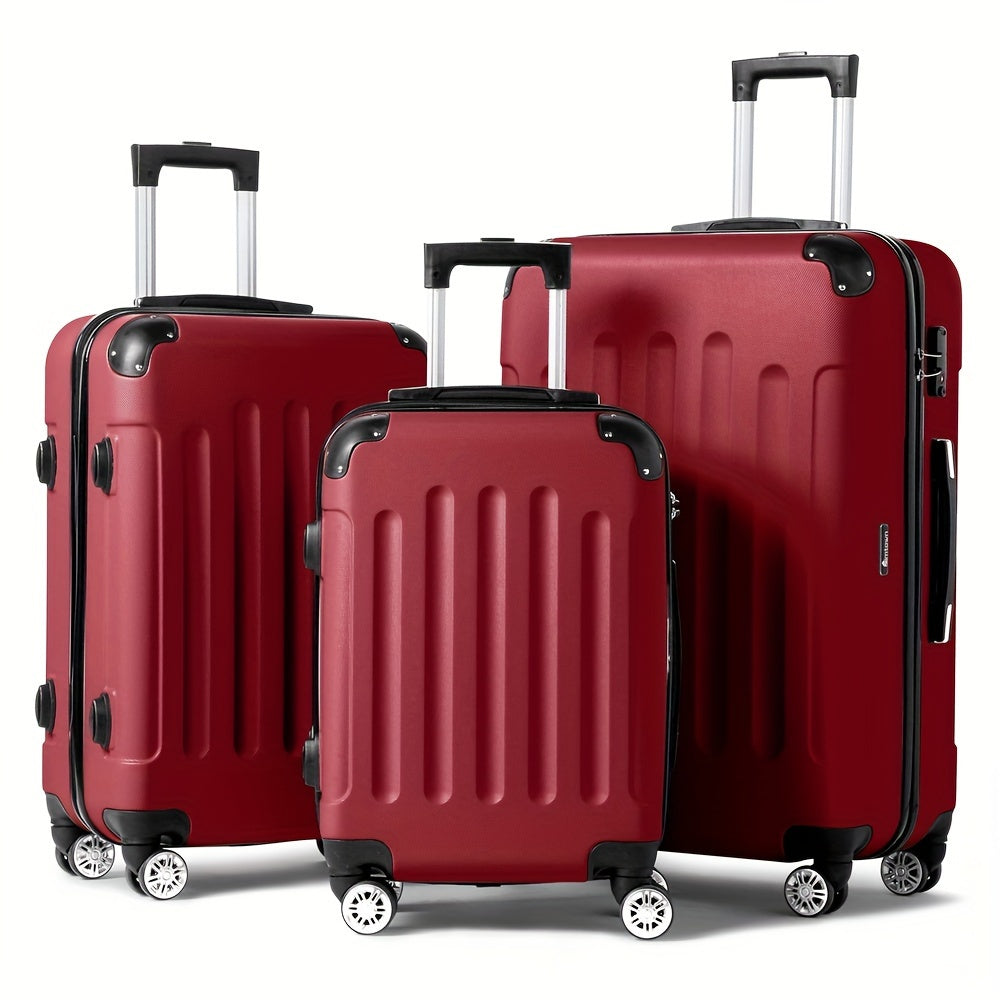 3Pcs Luggage with Corner Protectors, Durable Hard Shell