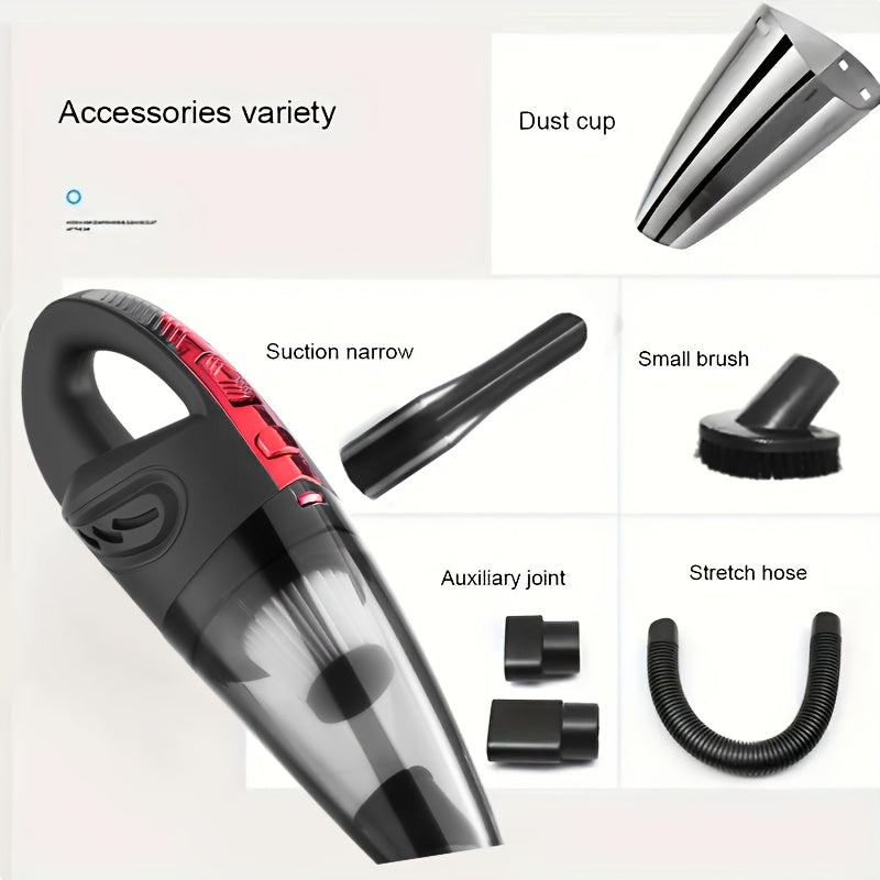 Car Vacuum Cleaner, Handheld Vacuum Cleaner With 4200PA Super Strong Suction, 1800mAh Large Capacity, Low Noise, With Five Matching Accessories For Car Interior Care, Home And Pet Cleaning, Car Accessories For Women Pink Girl