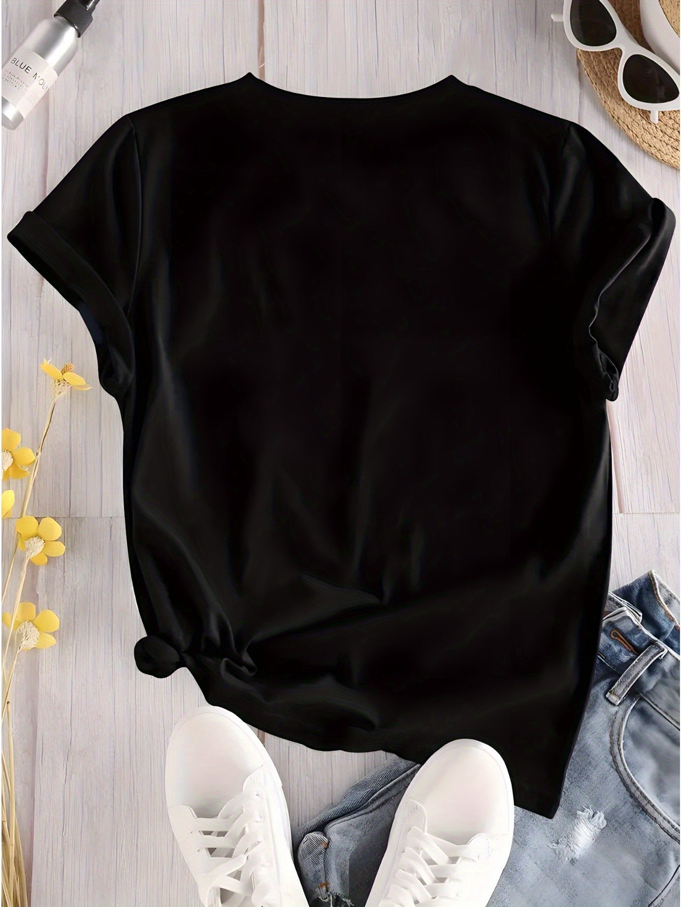 Hat Lady Gift 1pc New Women'S Summer T-Shirt, Printed, Short Sleeved Top, White, Red, Black, Green, Pink, Gray, Apricot, for Home, Outdoor, Party, Sports, Work, Vacation
