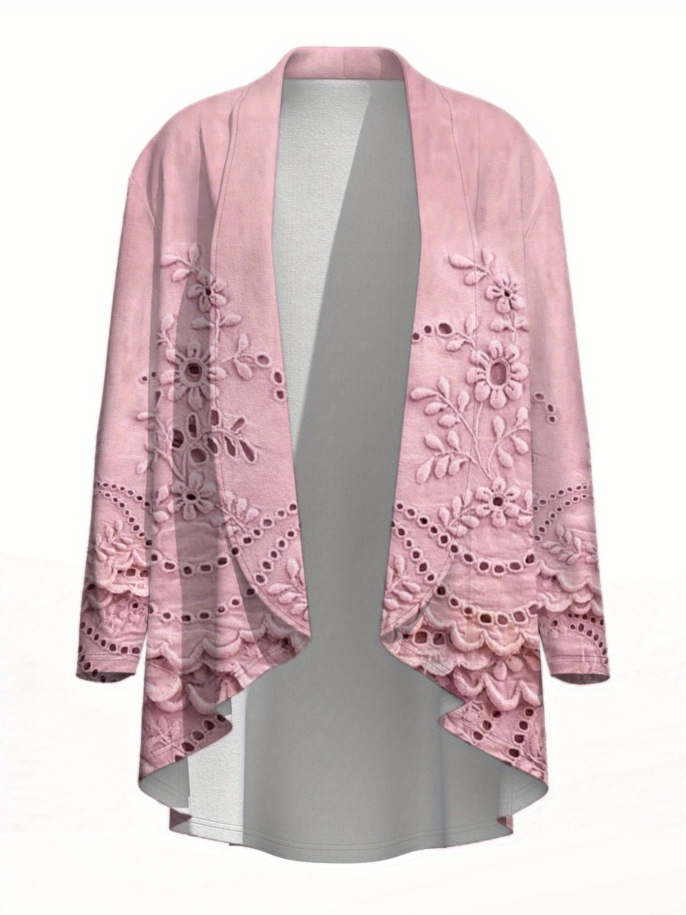 Plus Size - Vintage Pattern Cardigan - Women'S Fashion Street Style Clothing, Women'S Plus-Size Outerwear Cape