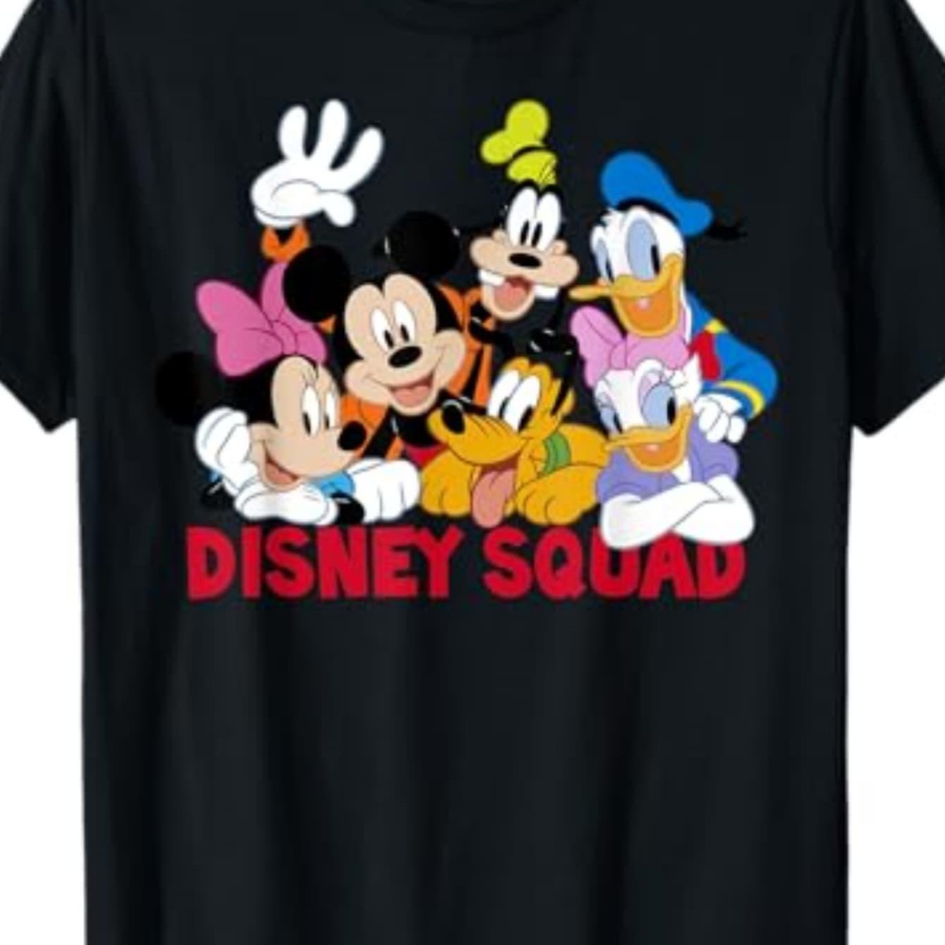 Men's Squad Graphic Cotton T-Shirt - Black Casual Short Sleeve Tee with Vibrant Character Print, Regular Fit for Casual Attire & Sports, Machine Washable, Leisure Clothing, Bold Lettering, Easy Care, Printed Shirt, Sports Ent