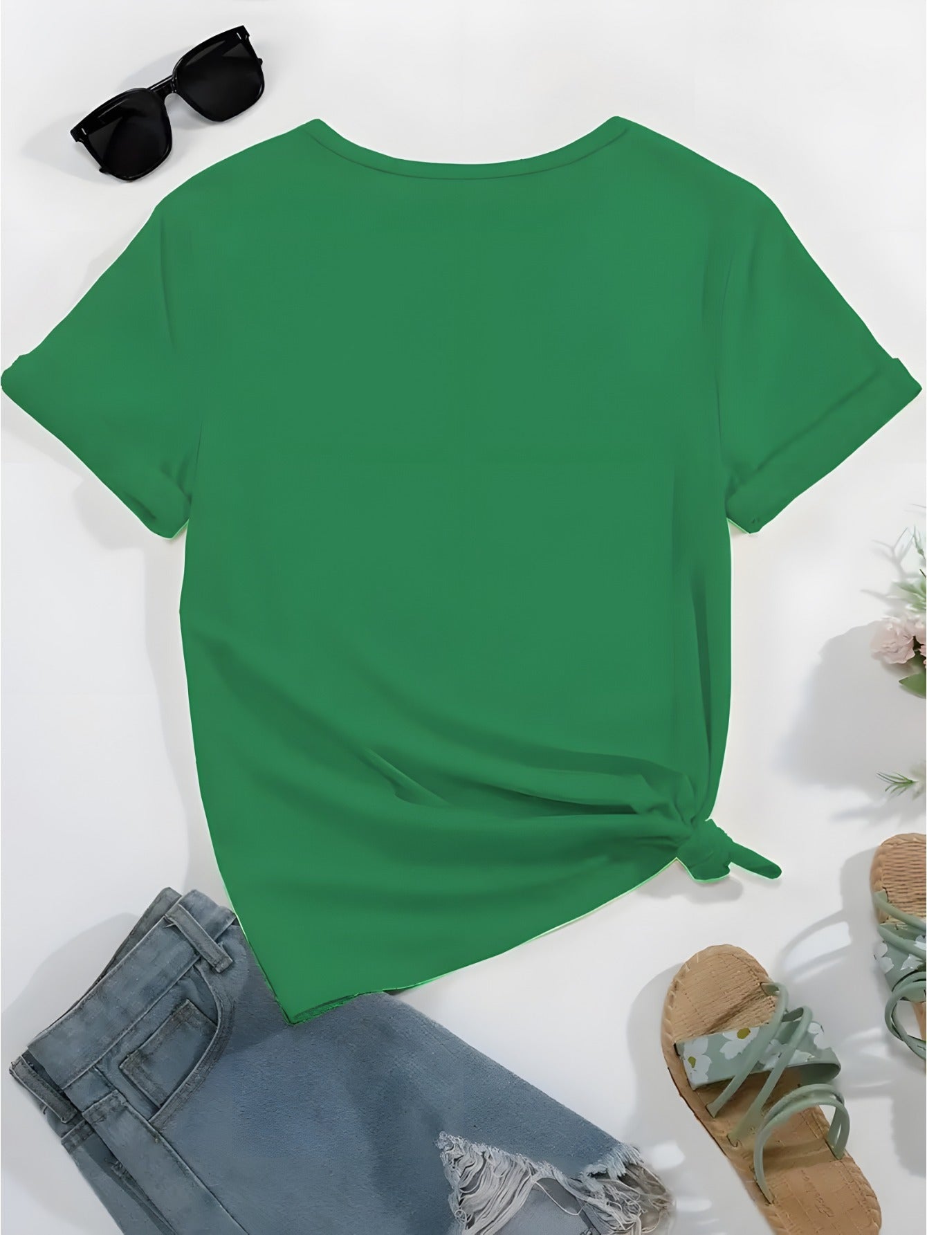 Hat Lady Gift 1pc New Women'S Summer T-Shirt, Printed, Short Sleeved Top, White, Red, Black, Green, Pink, Gray, Apricot, for Home, Outdoor, Party, Sports, Work, Vacation