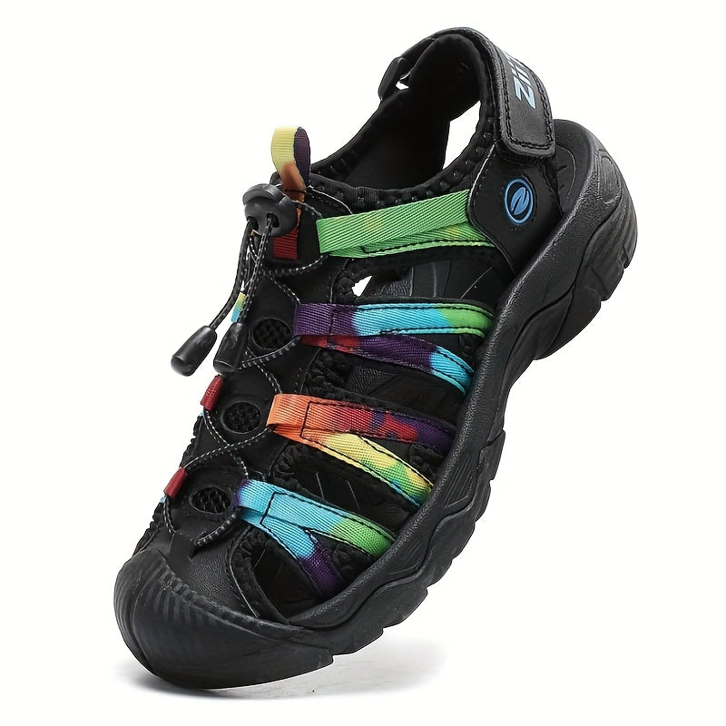 Women's Lightweight Closed-Toe Hiking Sandals - High Quality Leather Upper, Cushioned EVA Insole & Non-Slip Rubber Sole with Adjustable Bungee Laces for Summer Outdoor Activities, Beach, Hiking, Water Sports, Hiking Accessori