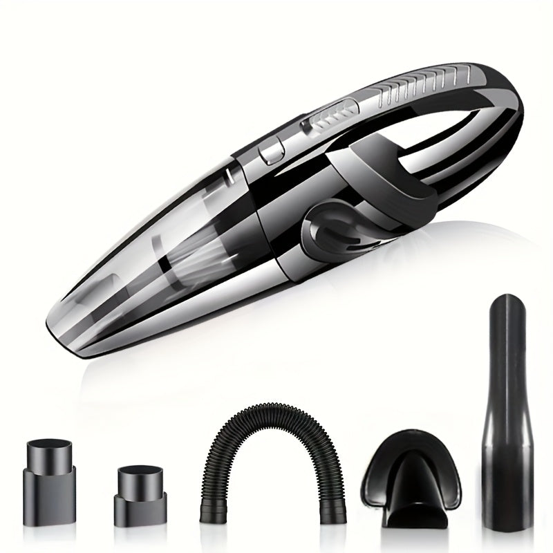 Car Vacuum Cleaner, Handheld Vacuum Cleaner With 4200PA Super Strong Suction, 1800mAh Large Capacity, Low Noise, With Five Matching Accessories For Car Interior Care, Home And Pet Cleaning, Car Accessories For Women Pink Girl