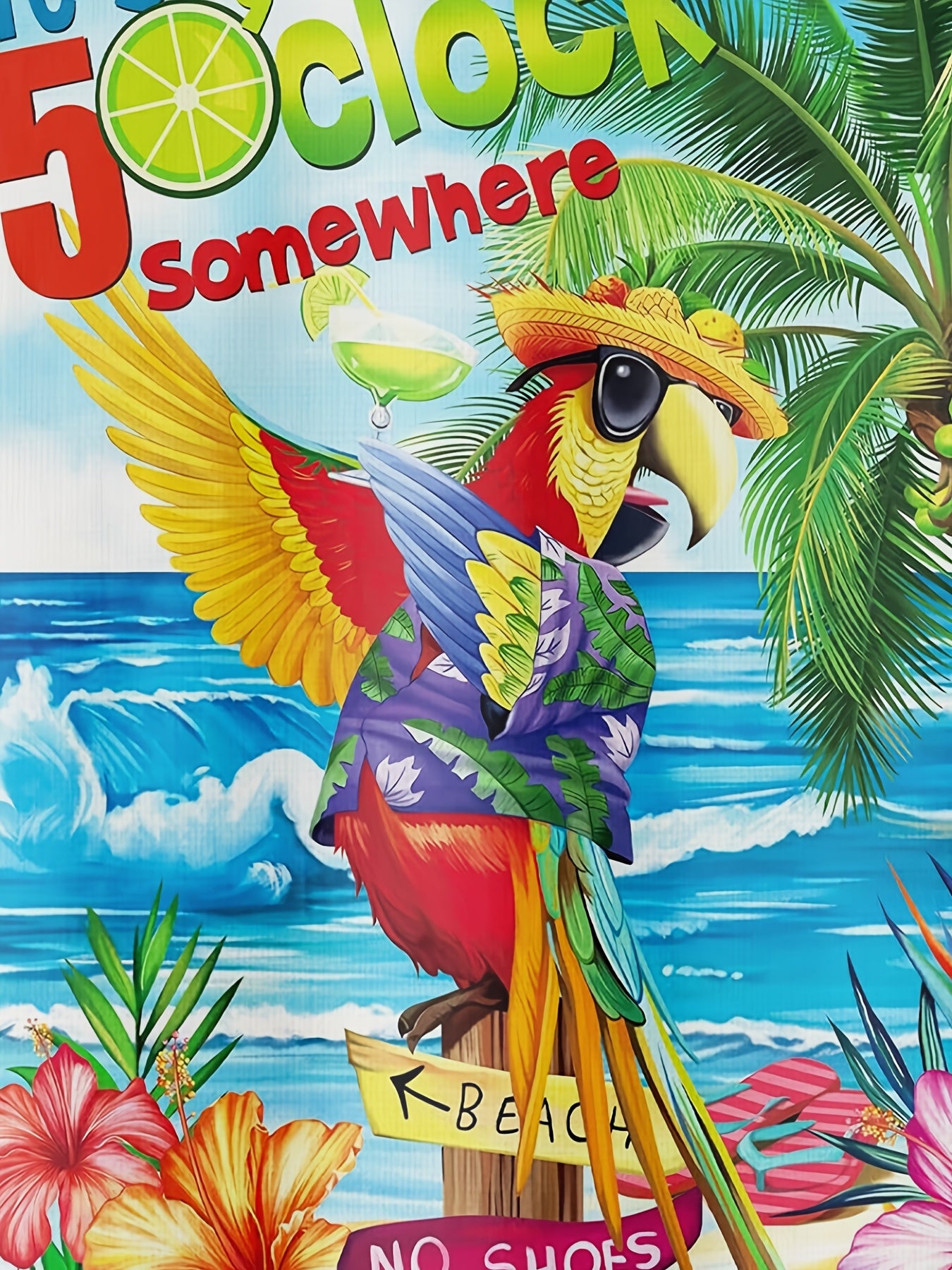 Men's Vibrant Tropical Parrot 3D Print Hawaiian Shirt - Short Sleeve Button-Up with Palm Tree & Ocean Design, Breathable Summer Beachwear for Teens & Young Adults, Casual Streetwear, Street Style Apparel, Playful Graphic Tee