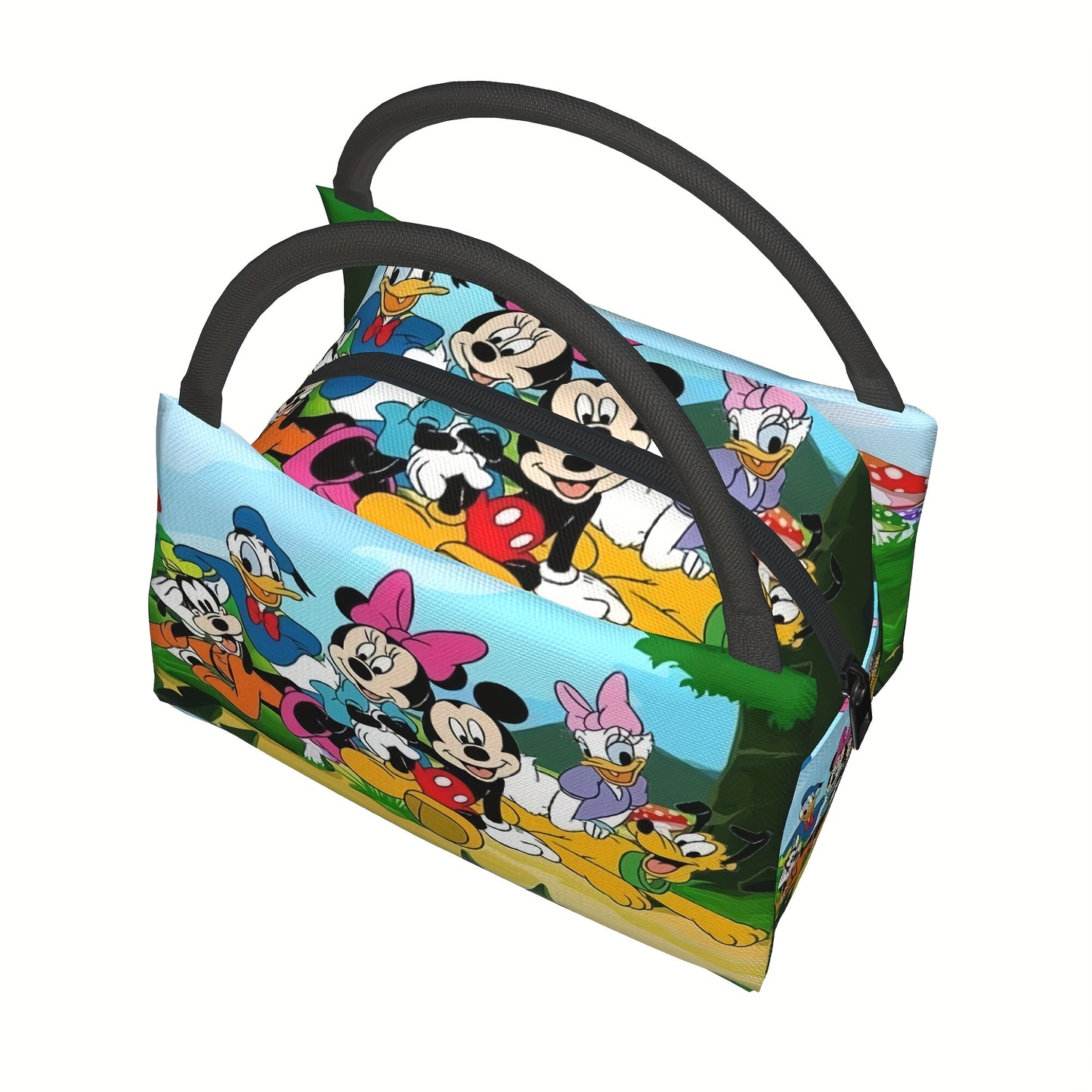 1pc Mickey Mouse & Donald Duck Insulated Lunch Bag - Reusable, Vibrant Character Design, Perfect for Home, Office, or Outdoor Use - Ideal Birthday or Holiday Gift for Friends and Family, Cartoon Lunch Bag