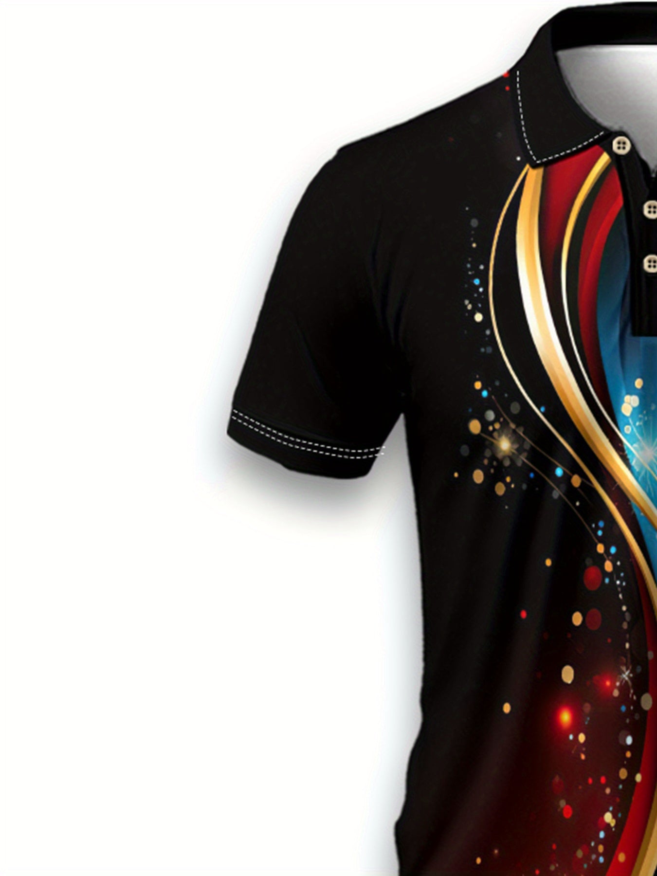 Men'S Colorful Light Dot Print Short Sleeve Sports POLO Shirt