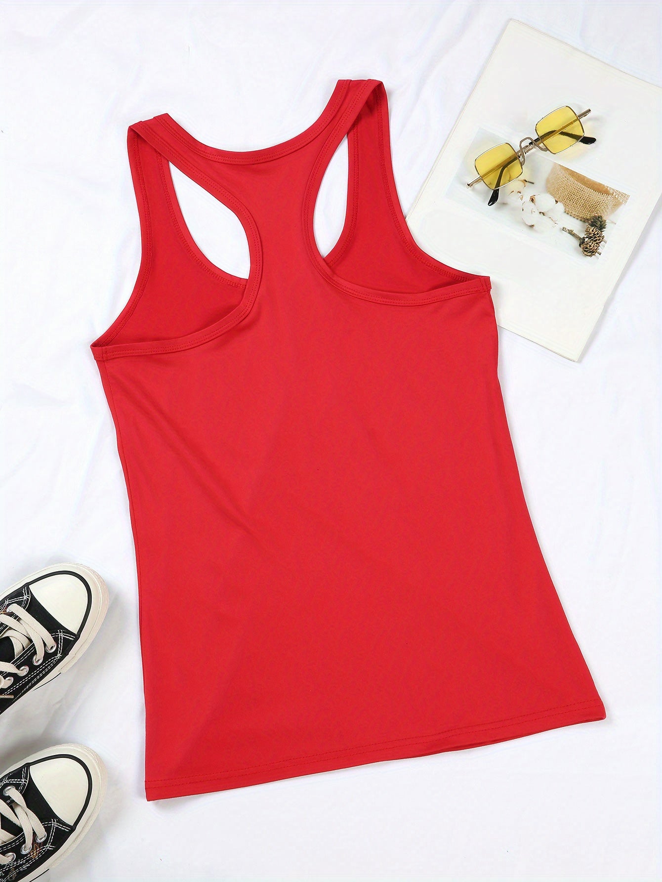 Women'S Sleeveless Tank Top, Minnie Mouse Pattern Print, Lightweight and Breathable Summer Beachwear, Casual Sleeveless Top, Cartoon Pattern, Machine Washable Vacation Clothing | Cartoon Printed Top | Decorative Print, Licens