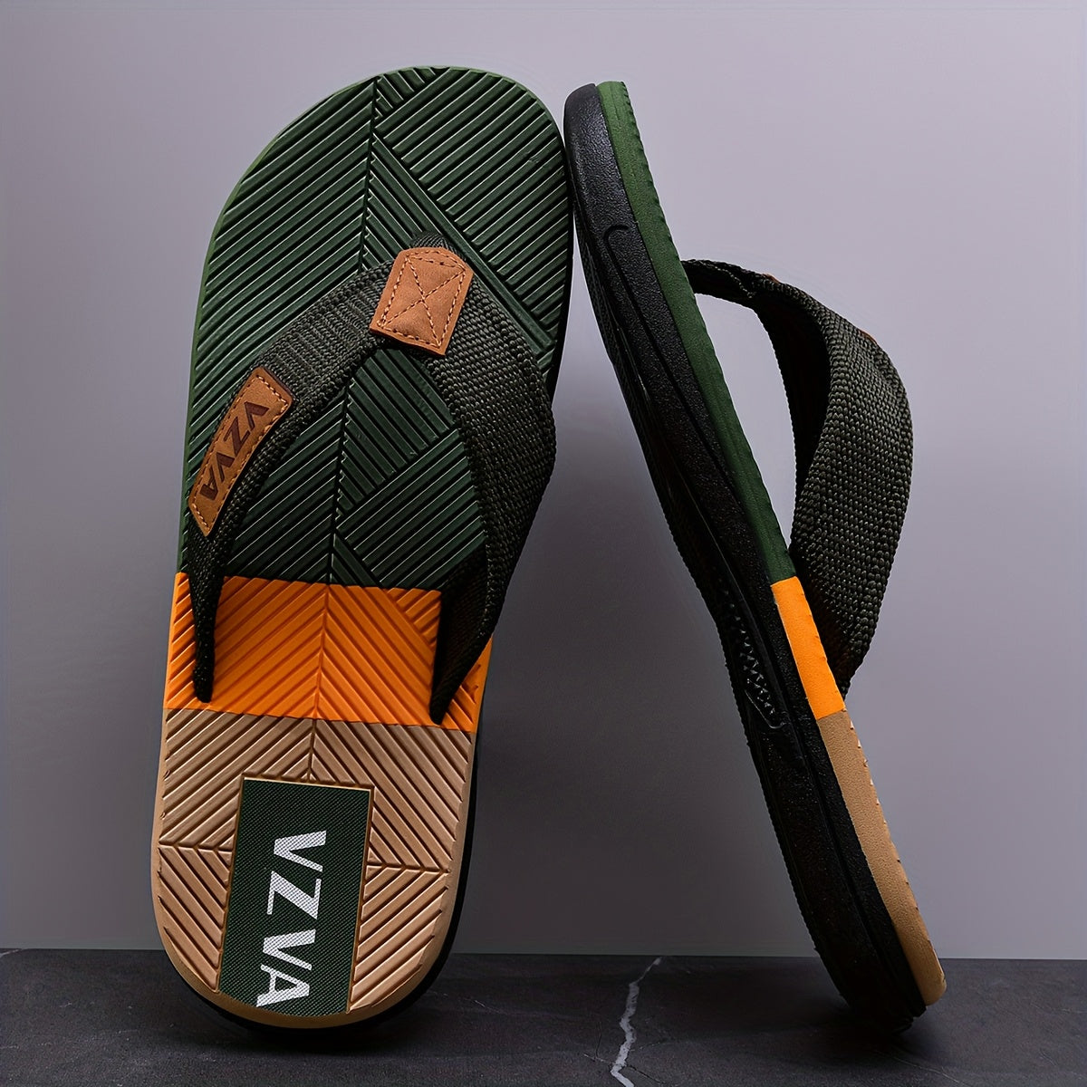 Men's Fashion Flip-flops, Comfortable Non-slip Casual EVA Sole Thong Sandals for Men's Outdoor Sports, Summer