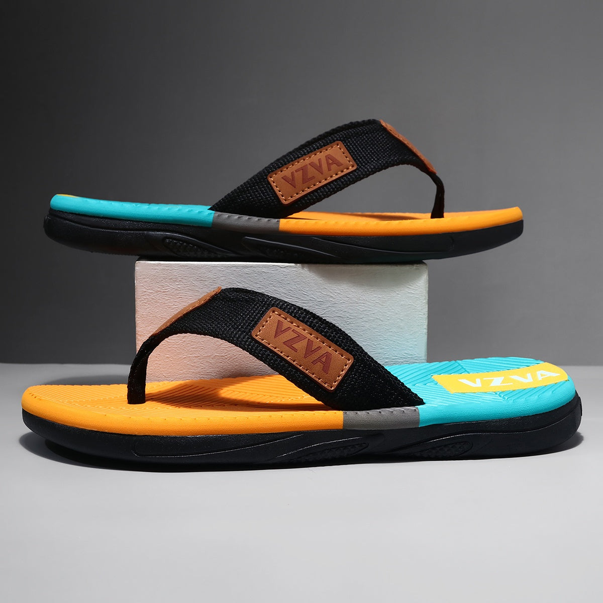 Men's Fashion Flip-flops, Comfortable Non-slip Casual EVA Sole Thong Sandals for Men's Outdoor Sports, Summer