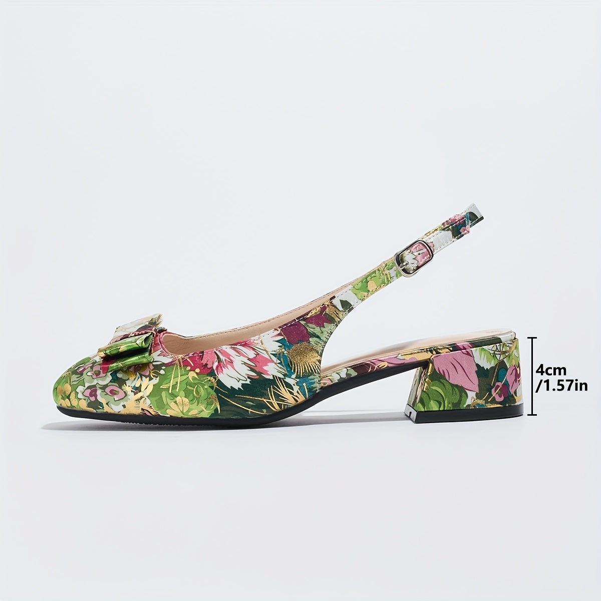 Elegant Floral Square Toe Women’s Sandals - Mid-Chunky Heel, Fabric Upper with Faux Cover Inner Lining, Rubber Sole, Perfect for Summer Outfits and Formal Events, High Heel Sandals