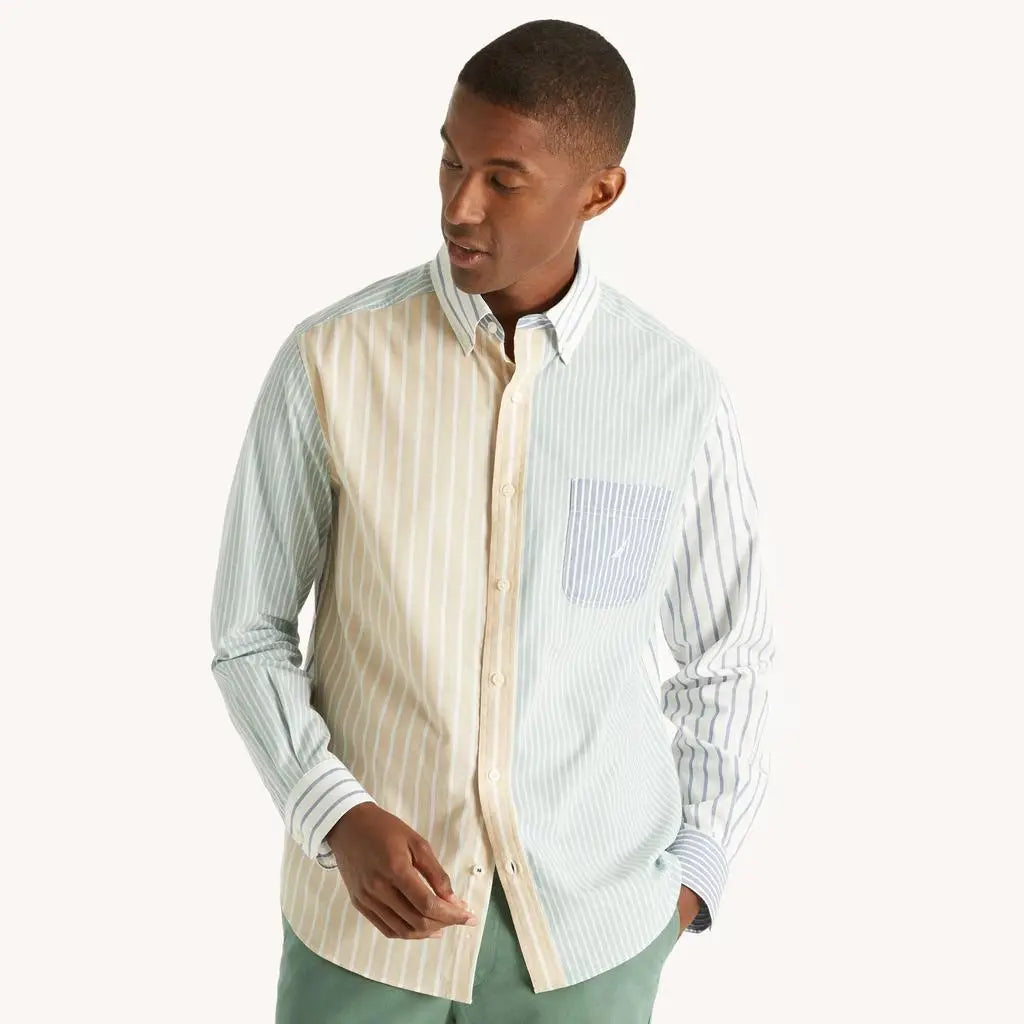 Nautica Mens Striped Casual Shirt Spring Collection