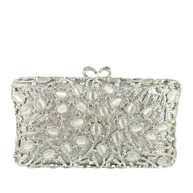 Boutique De FGG Opal Stones Women Colorful Evening Bags Clutches Formal Party Rhinestone Minaudiere Handbag Bridal Purse Bag