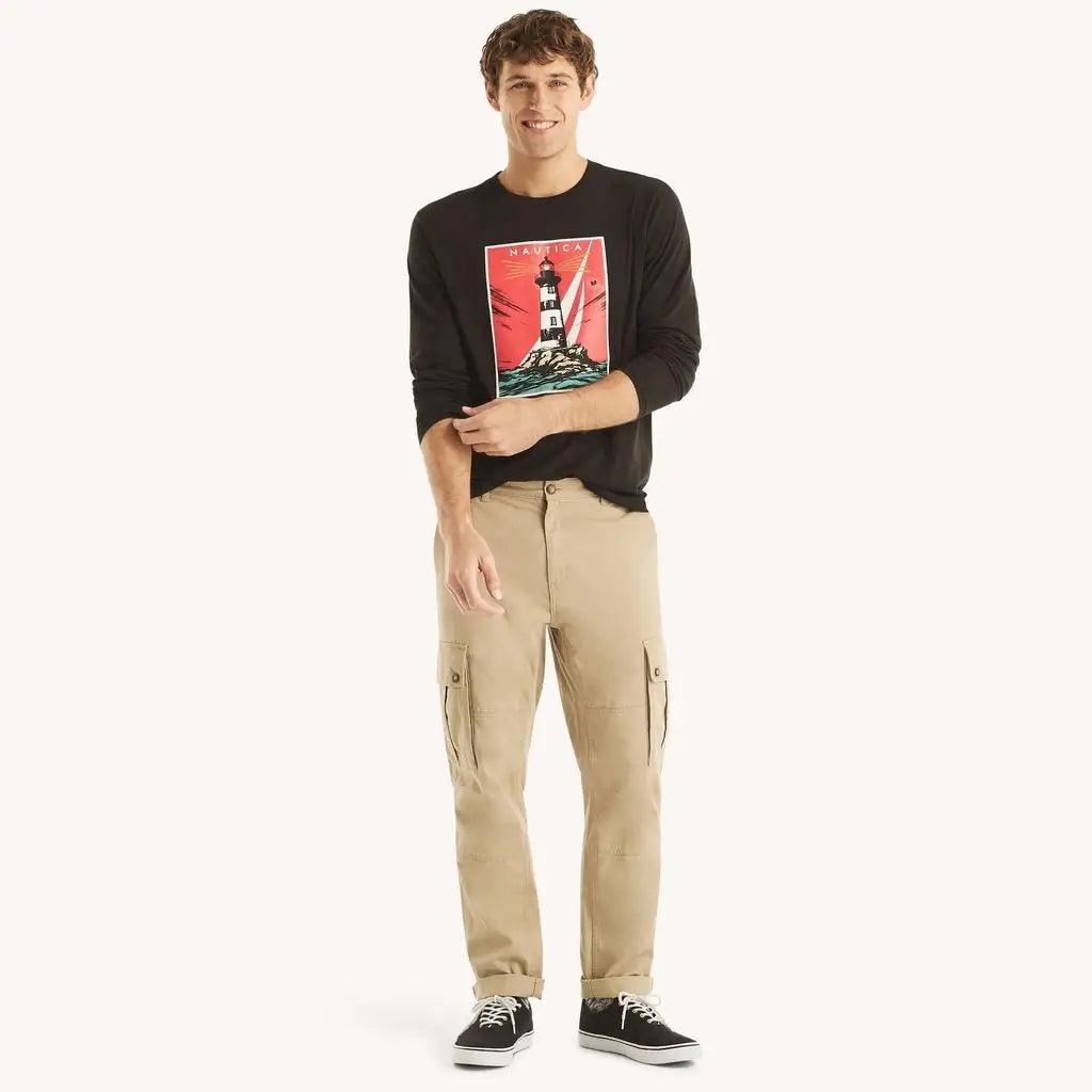 Nautica Men's Long Sleeve Graphic T-Shirt Casual Spring Wear