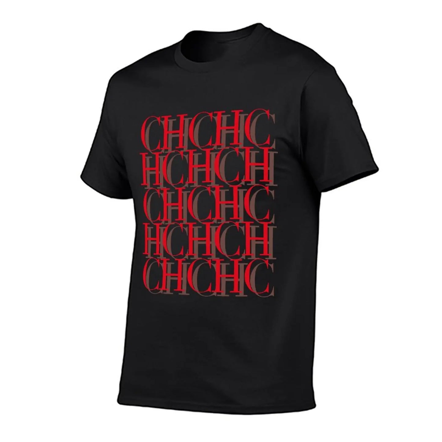 CHCH Men's Oversized Summer Print T-Shirt Casual O-Neck Cotton Tee