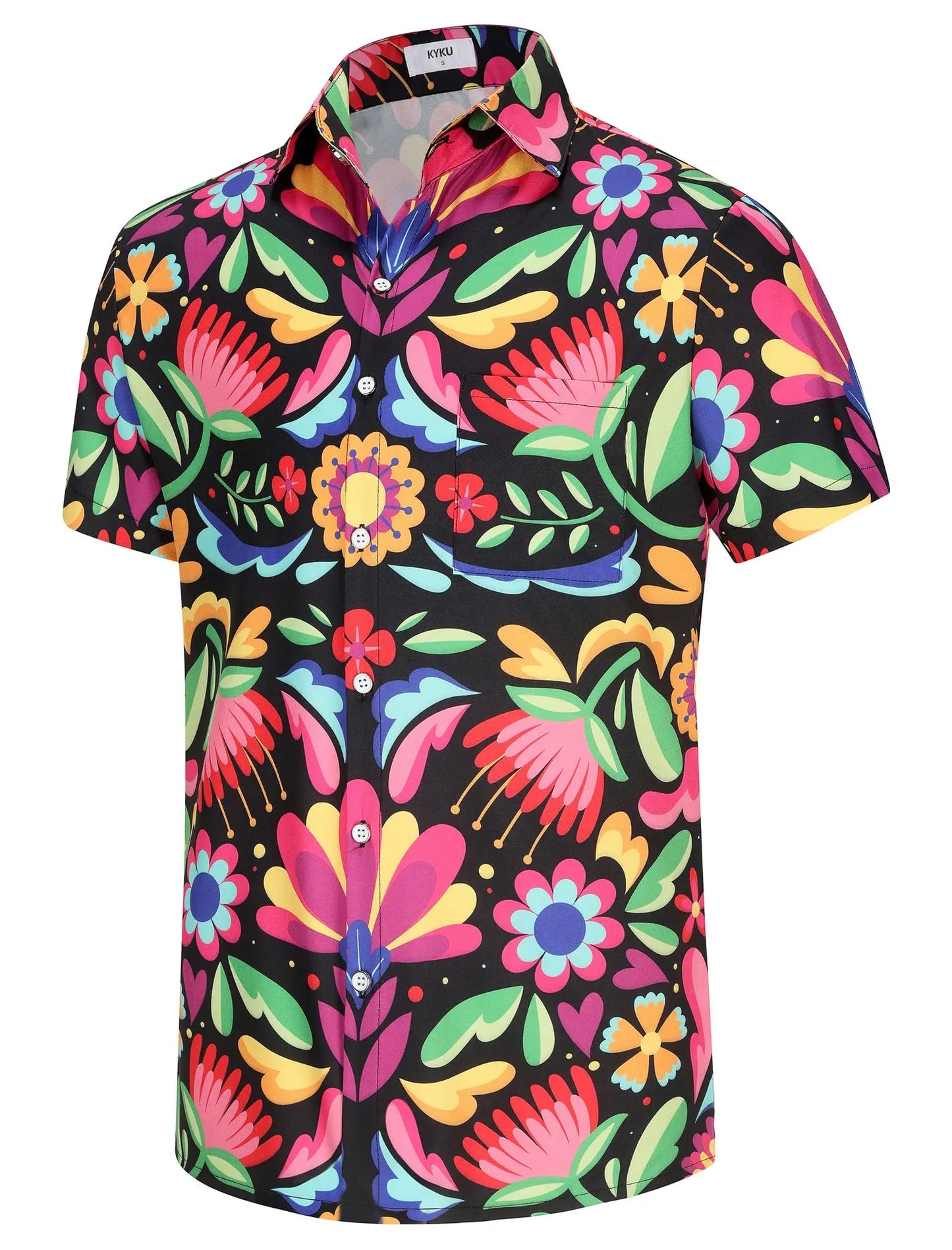 KYKU Mexico Shirt for Men Funny Beach Hawaiian Button Down Short Sleeve