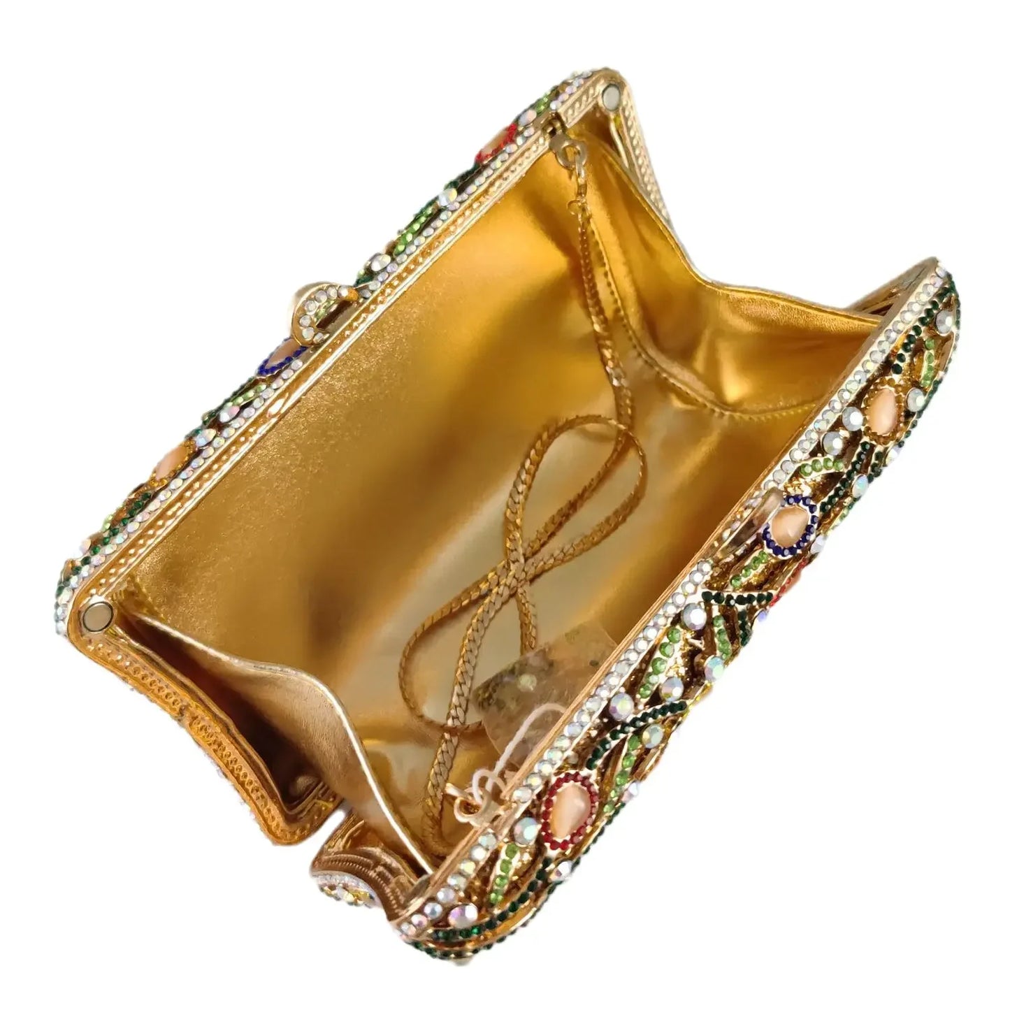 Boutique De FGG Opal Stones Women Colorful Evening Bags Clutches Formal Party Rhinestone Minaudiere Handbag Bridal Purse Bag