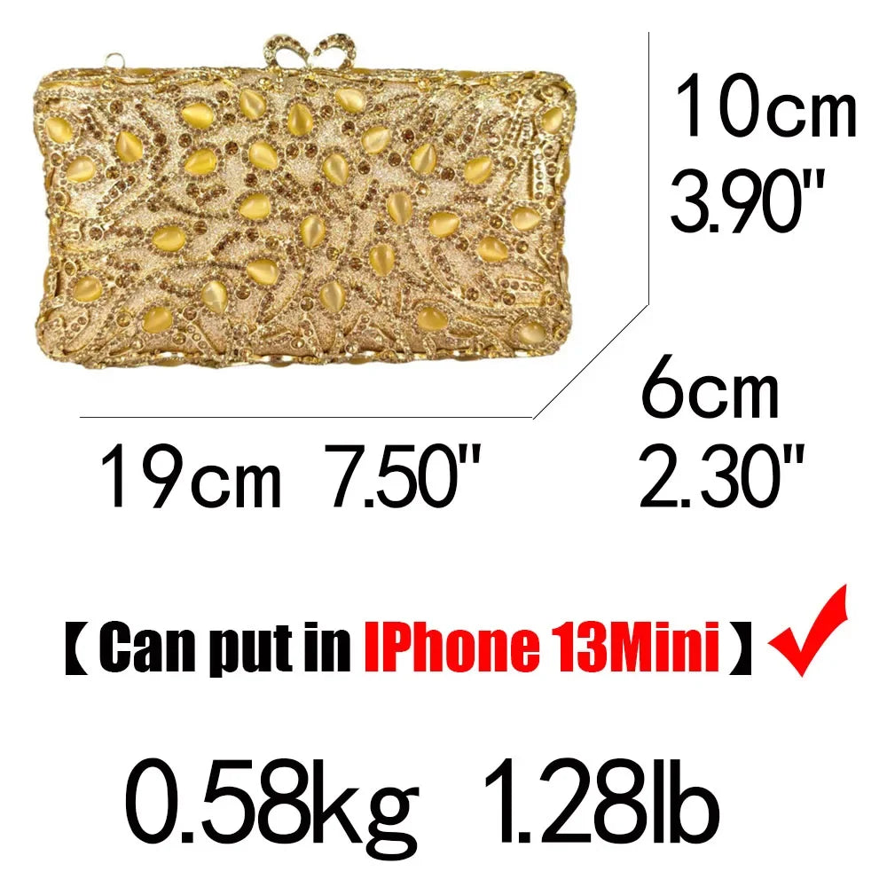 Boutique De FGG Opal Stones Women Colorful Evening Bags Clutches Formal Party Rhinestone Minaudiere Handbag Bridal Purse Bag