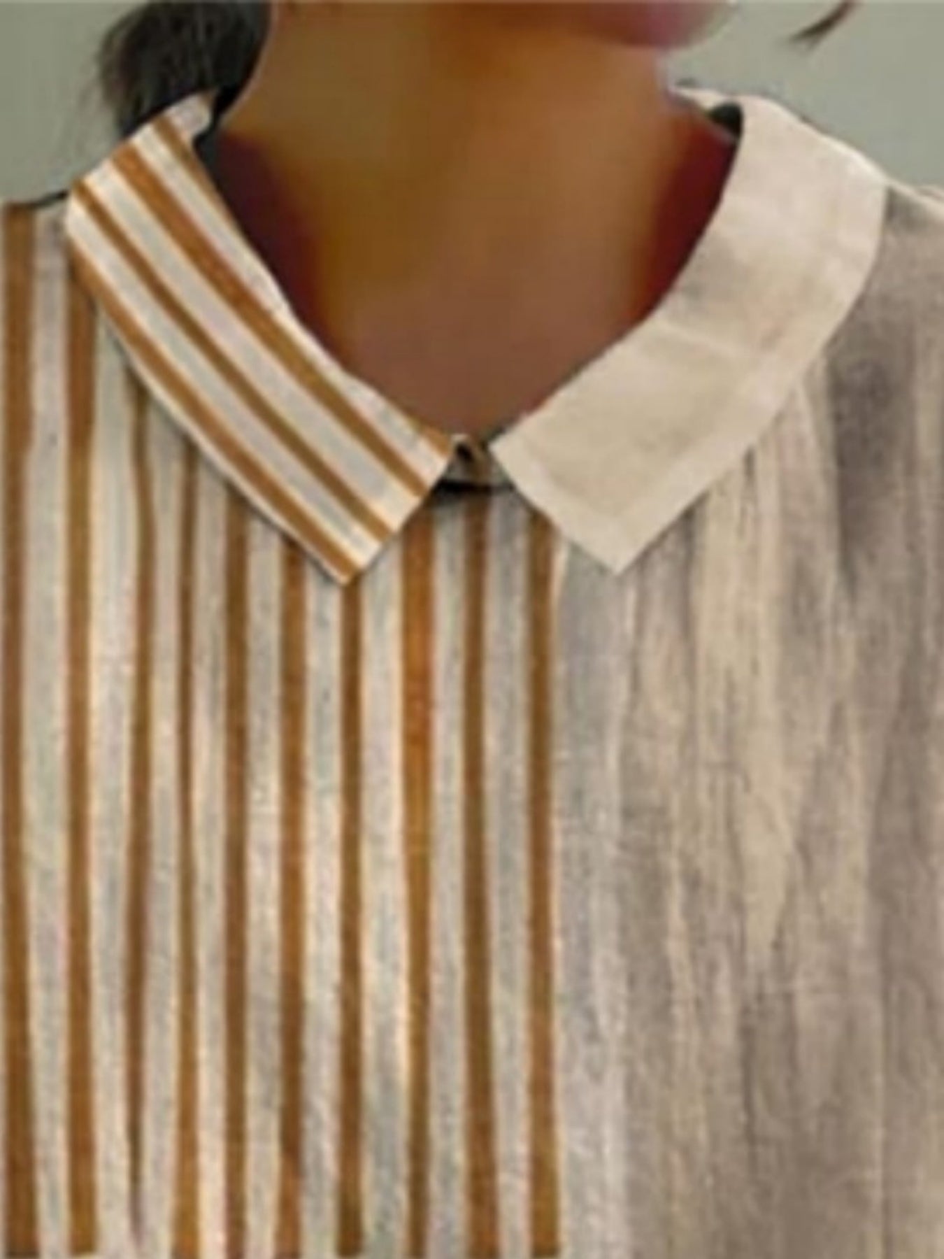 Retro Geometric Line Pattern Art Printed Casual 3/4 Sleeve Shirt, Women'S Shirt, Fashionable Summer Printed Collar Shirt, Made Of High-quality Fabric, Lightweight And Breathable, No Need For Ironing, Easy To Maintain, Strong