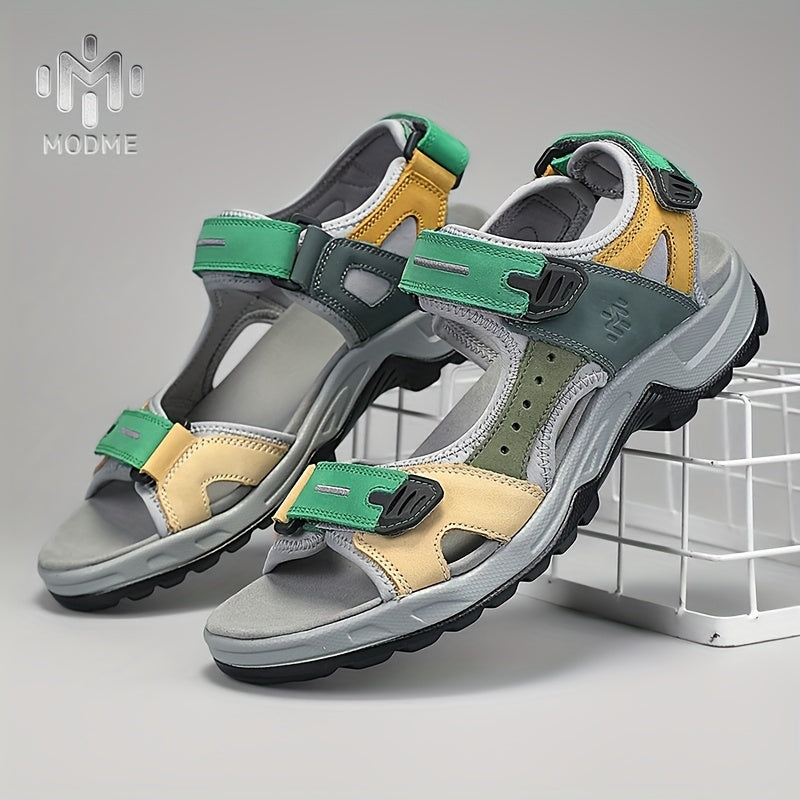Sandalias De Mujer Casual Sandals Anti Slip Sandals Beach Sandals, Top-grain Cowhide Production Bright Colors Contrast Design, Fabric Is Soft And Comfortable Inside, PU Sole Is Anti-slip And Wear-resistant, Suitable For O Dai