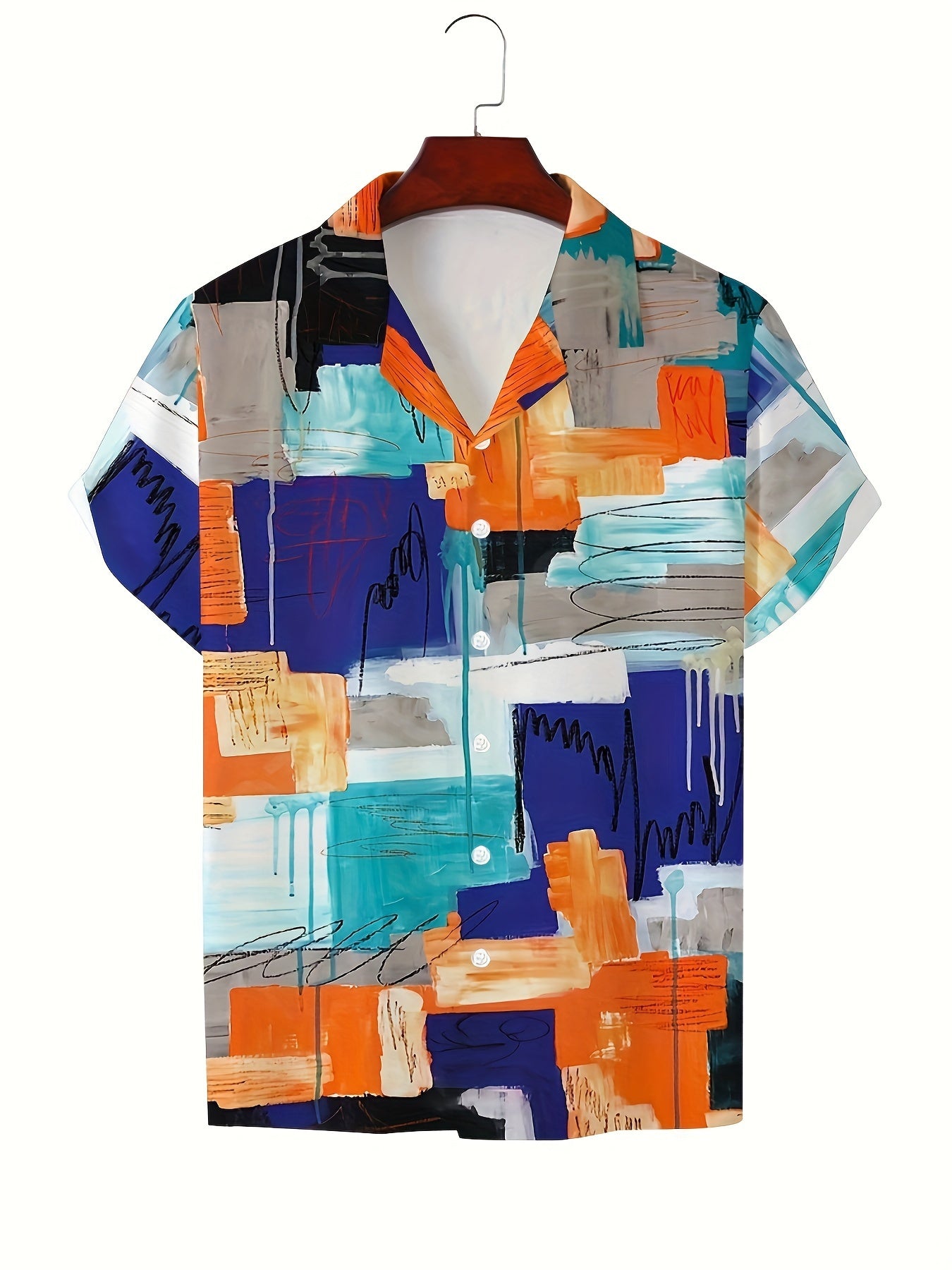 Men'S Summer Casual 3D Printed Floral Shirt - Comfortable, Loose Fit with Lapel Collar, Machine Washable