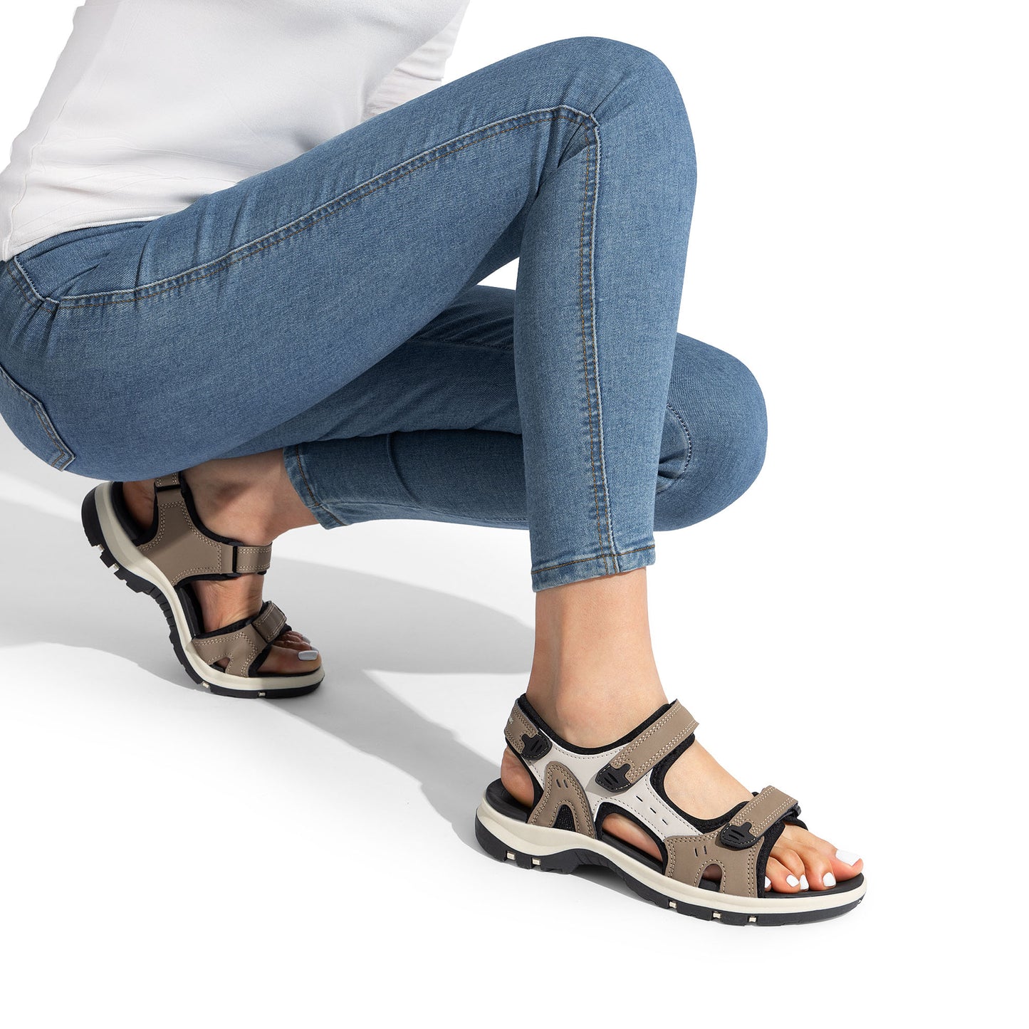 Women's Walking Sport Athletic Sandals Comfort Open Toe Casual Outdoor Hiking Summer Stable Support Water-Draining Cushioned Footbed Shoes Water-Friendly Beach Pool Vacation Fishing Boating Park Shoes