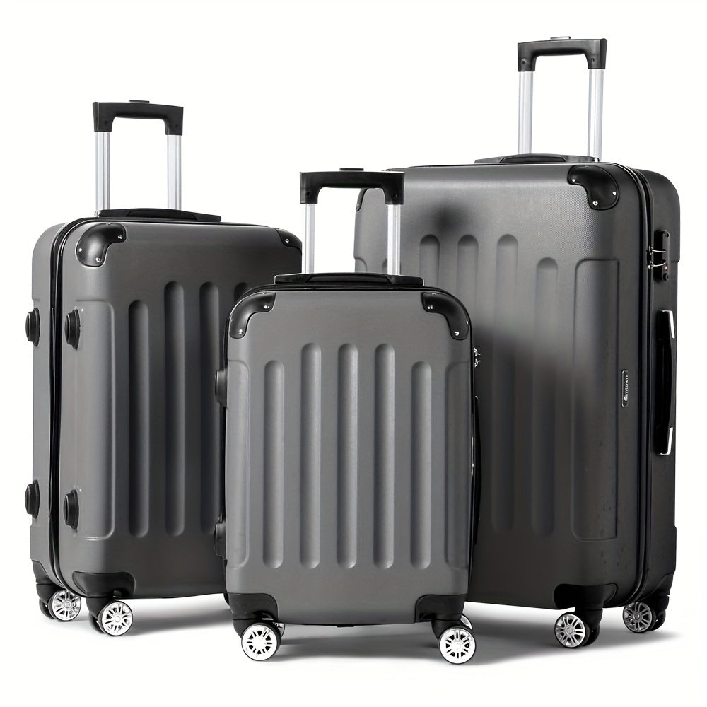 3Pcs Luggage with Corner Protectors, Durable Hard Shell