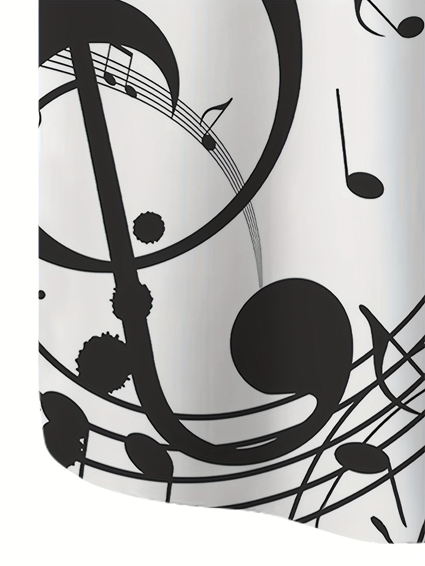 Men's Vintage Music Note Print Short-Sleeve Shirt with Chest Pocket - Lightweight Polyester, Non-Stretch, Machine Washable - Ideal for Summer Casual Outings, Beachwear Shirt | Buttonup Shirt | Lightweight Shirt