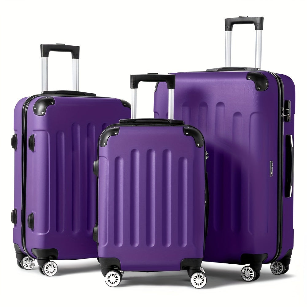 3Pcs Luggage with Corner Protectors, Durable Hard Shell