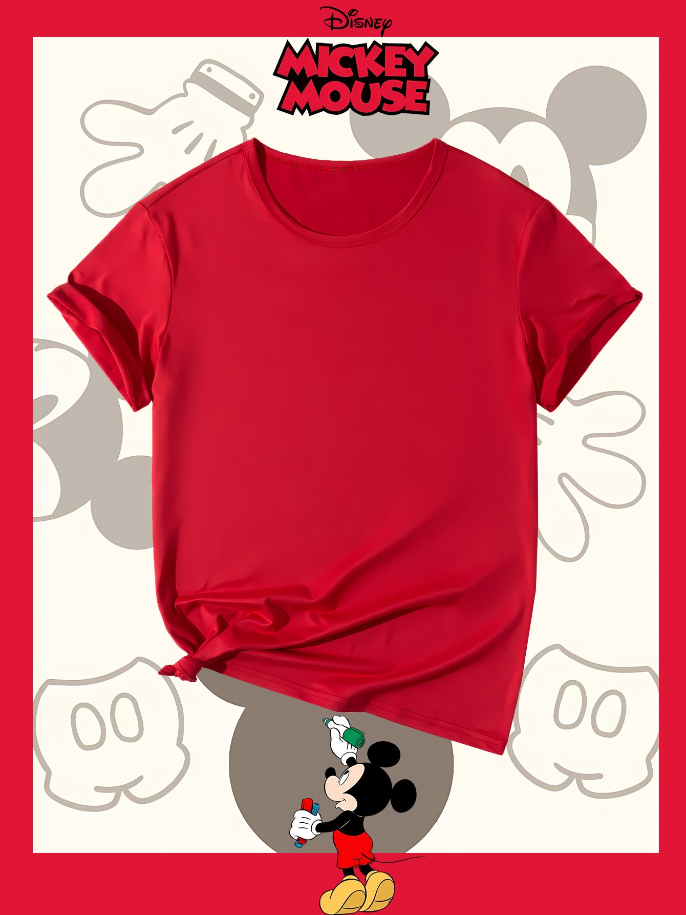 Disney Family Photo New Women'S T-Shirt Authorized by Disney, Summer Fashion, Printed on The Back, Short Sleeved Top, Disney Series Cute Top, Suitable for Home, Outdoor, Party, Sports, Work, Leisure, Daily Wear