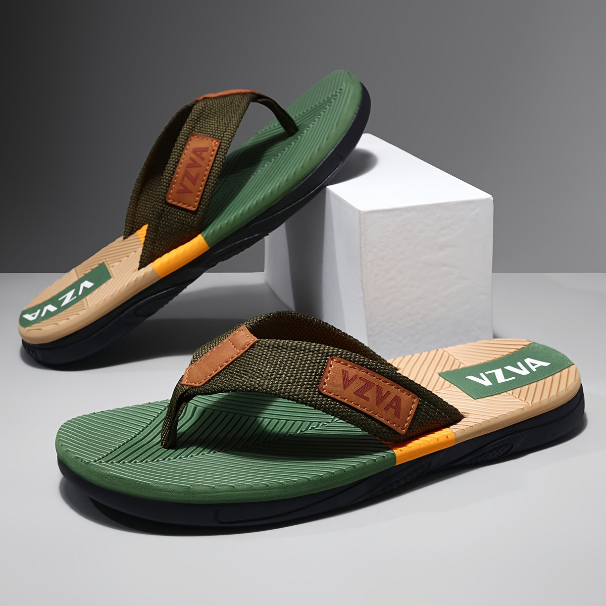 Men's Fashion Flip-flops, Comfortable Non-slip Casual EVA Sole Thong Sandals for Men's Outdoor Sports, Summer