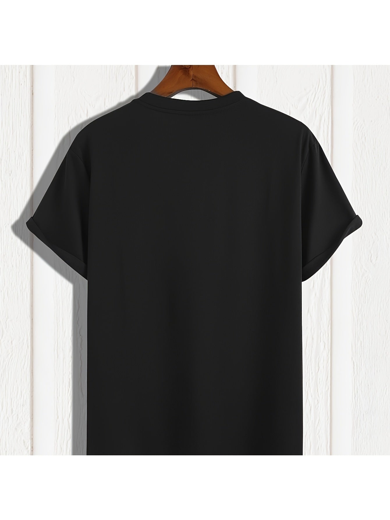 Men's Donald and Daisy Heart Hands Cotton T-Shirt - Black Crew Neck, Short Sleeve, All-Season Casual Wear, 220g/㎡, Single-Sided Printed Design with Sailor Outfit & Flower Details, Casual Wear Tshirt | Playful Graphic Tee |
