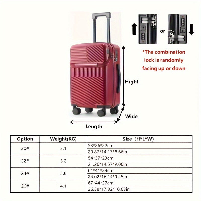 20 Inch Luggage Case with Password Lock and Wheels Big Capacity Suitcase for Travel Daily Use