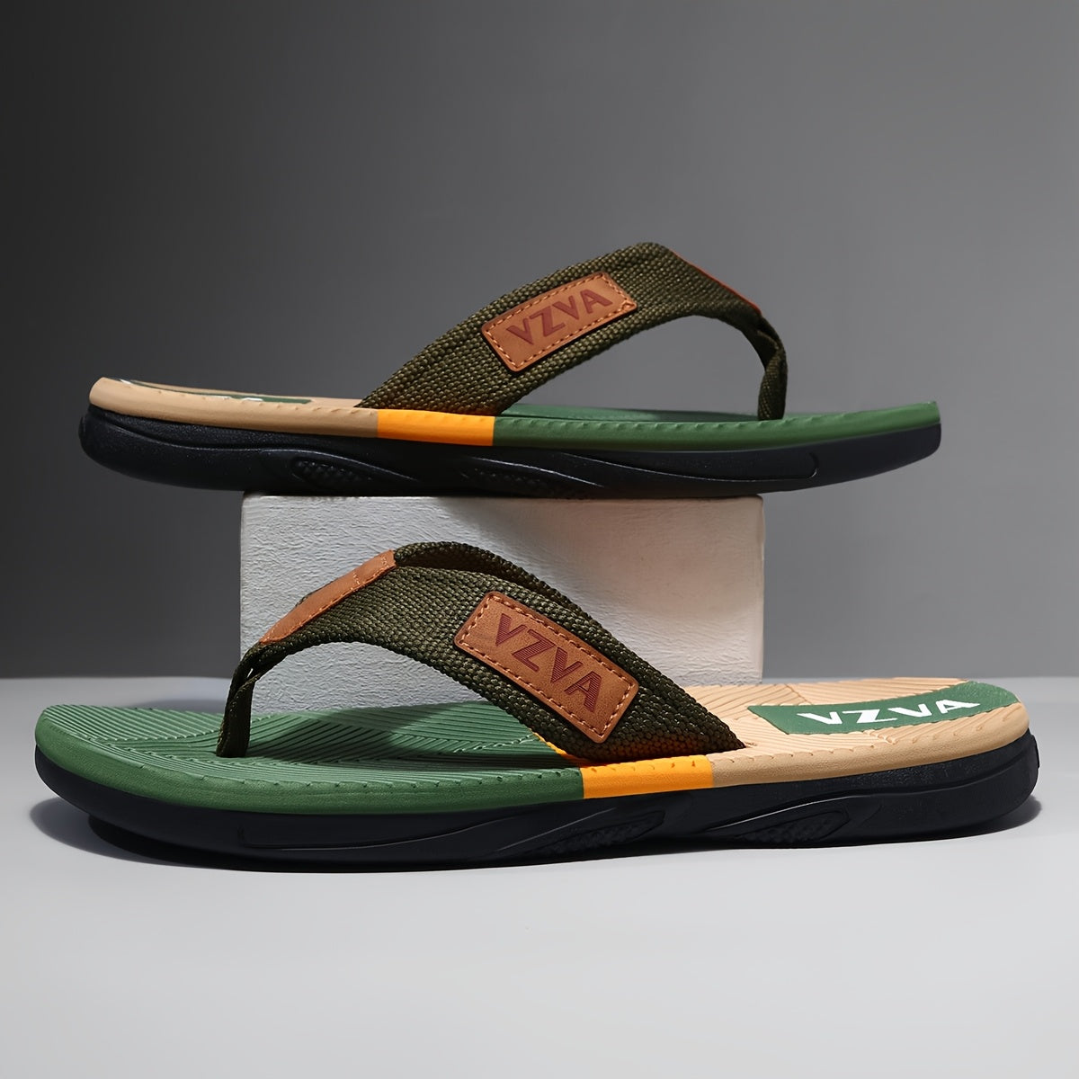 Men's Fashion Flip-flops, Comfortable Non-slip Casual EVA Sole Thong Sandals for Men's Outdoor Sports, Summer