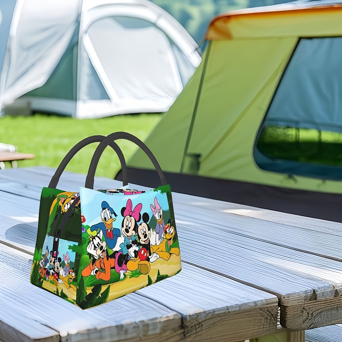 1pc Mickey Mouse & Donald Duck Insulated Lunch Bag - Reusable, Vibrant Character Design, Perfect for Home, Office, or Outdoor Use - Ideal Birthday or Holiday Gift for Friends and Family, Cartoon Lunch Bag