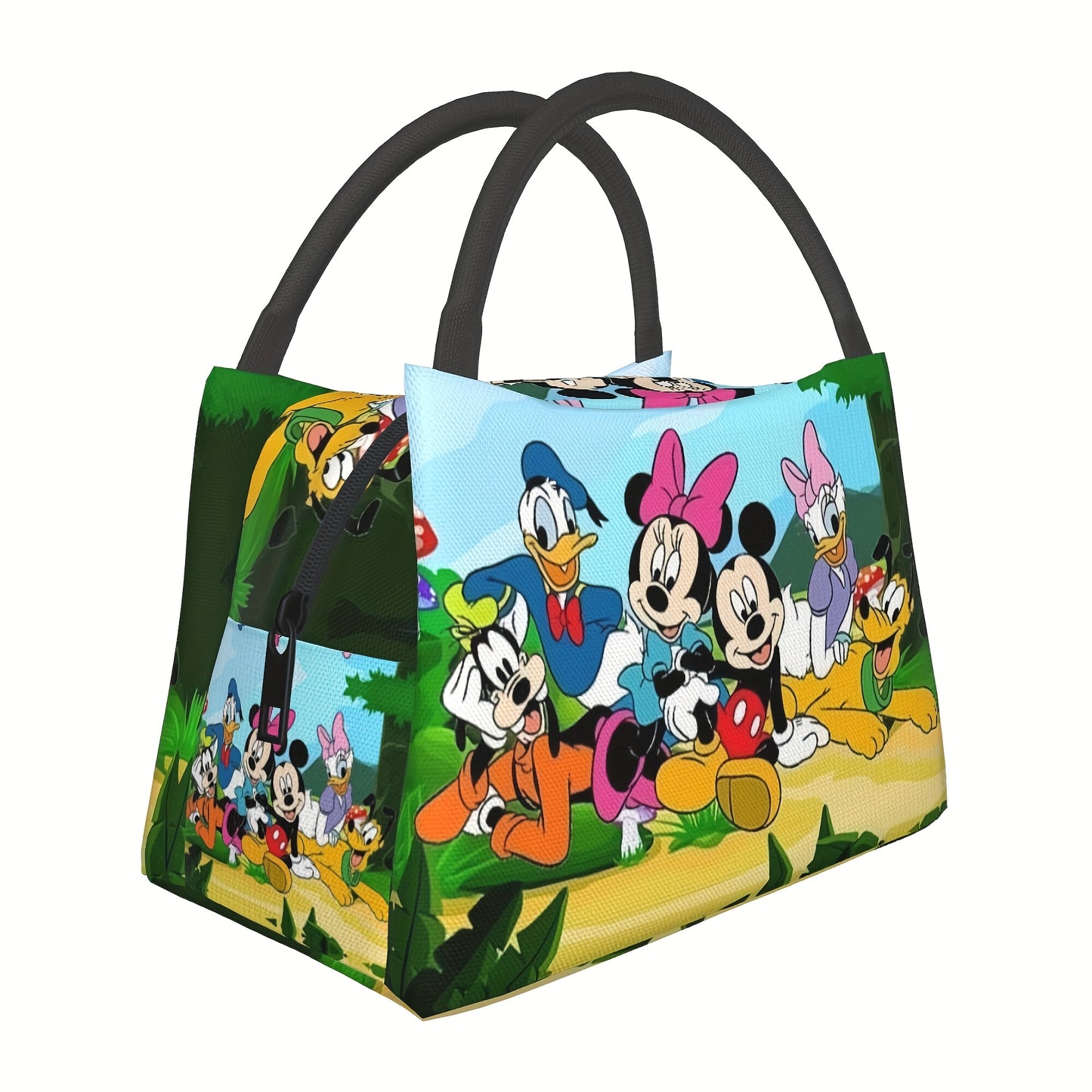 1pc Mickey Mouse & Donald Duck Insulated Lunch Bag - Reusable, Vibrant Character Design, Perfect for Home, Office, or Outdoor Use - Ideal Birthday or Holiday Gift for Friends and Family, Cartoon Lunch Bag
