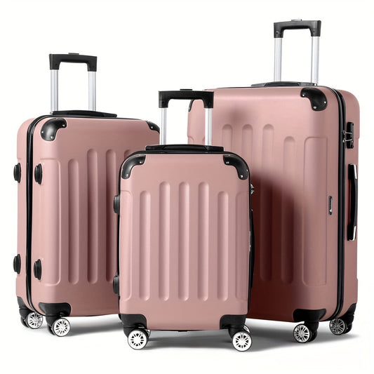 3Pcs Luggage with Corner Protectors, Durable Hard Shell