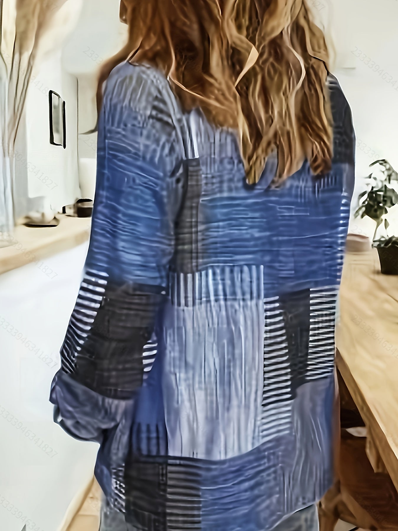 [Retro Shirt] Retro Geometric Print Long Sleeve Shirt | Women's Casual Button-Up Collared Top with Multi-Color Patchwork Design, Machine Washable Non-Stretch Fabric for Spring Summer Fall, Seasonal Fashion, Easy Care Clothing