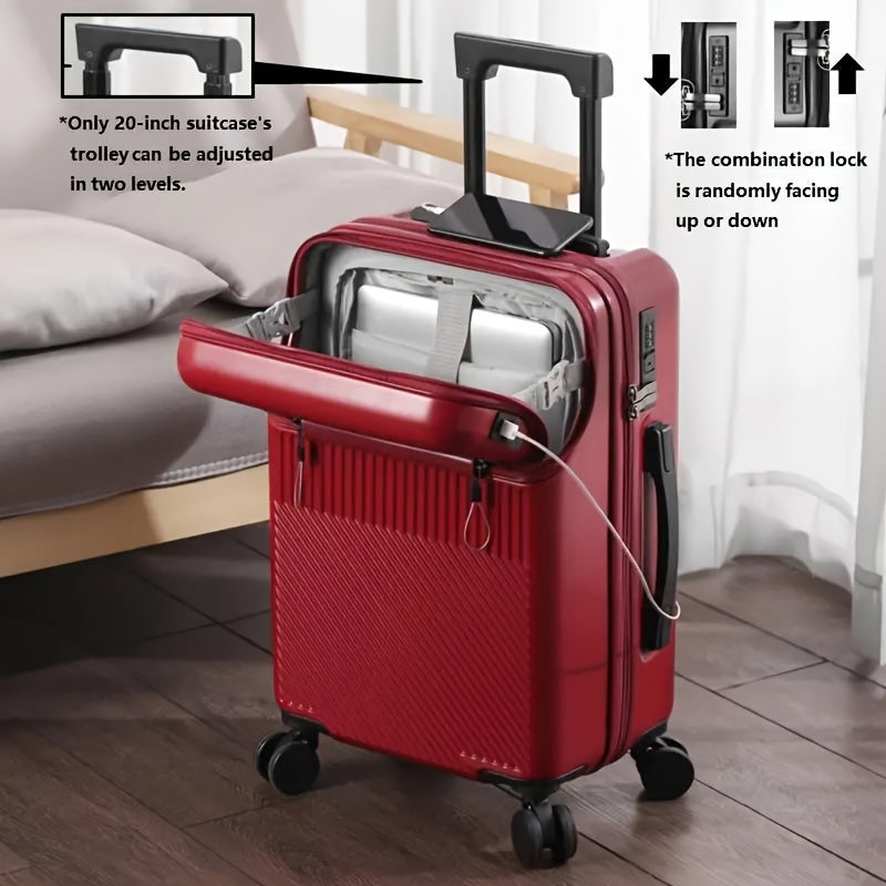 20 Inch Luggage Case with Password Lock and Wheels Big Capacity Suitcase for Travel Daily Use