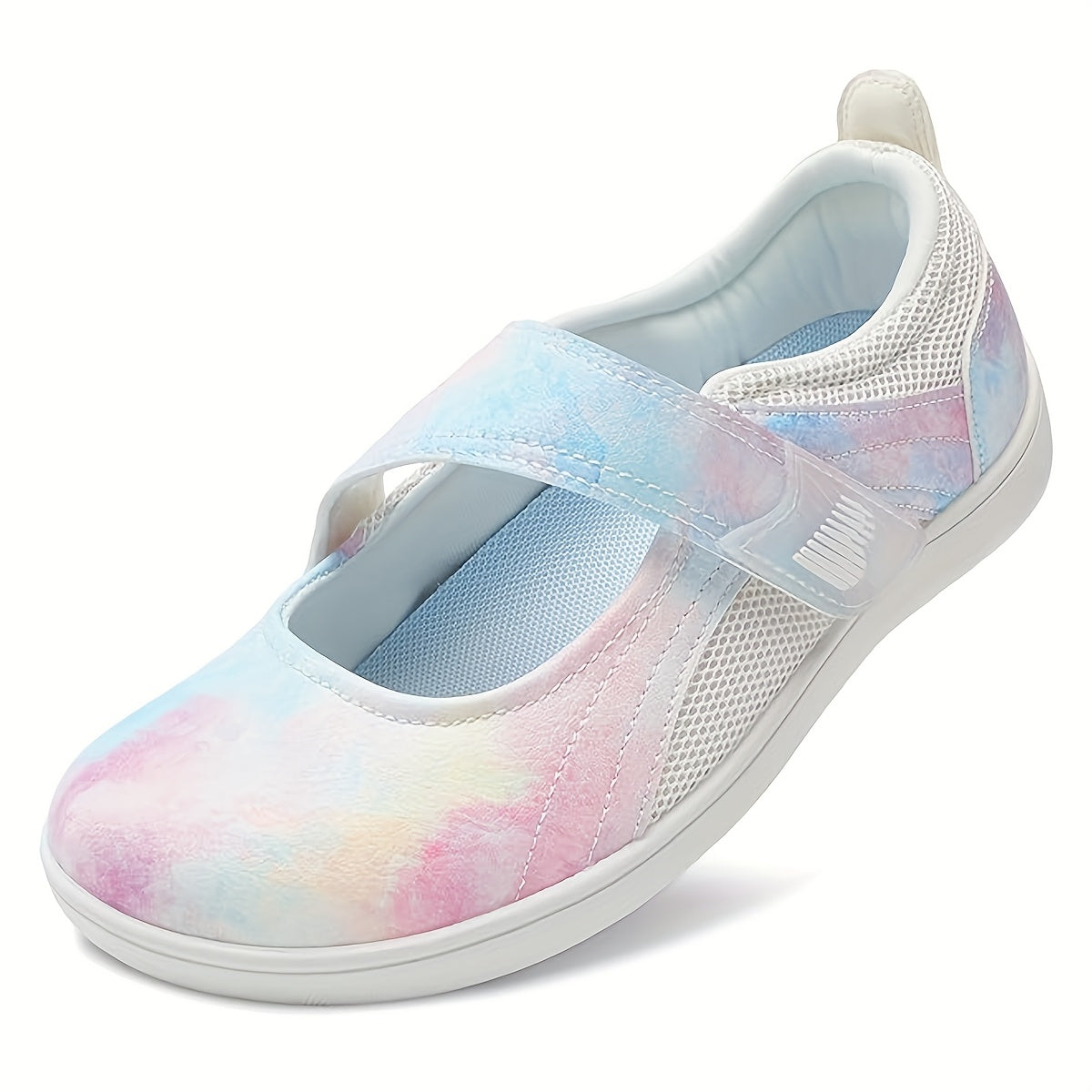 Women'S Plus Size Flat Shoes, Mary Jane Retro Design Walking Shoes, Adjustable Wide Toe, Suitable For All Seasons, Fitness Shoes, Casual Flat Shoes