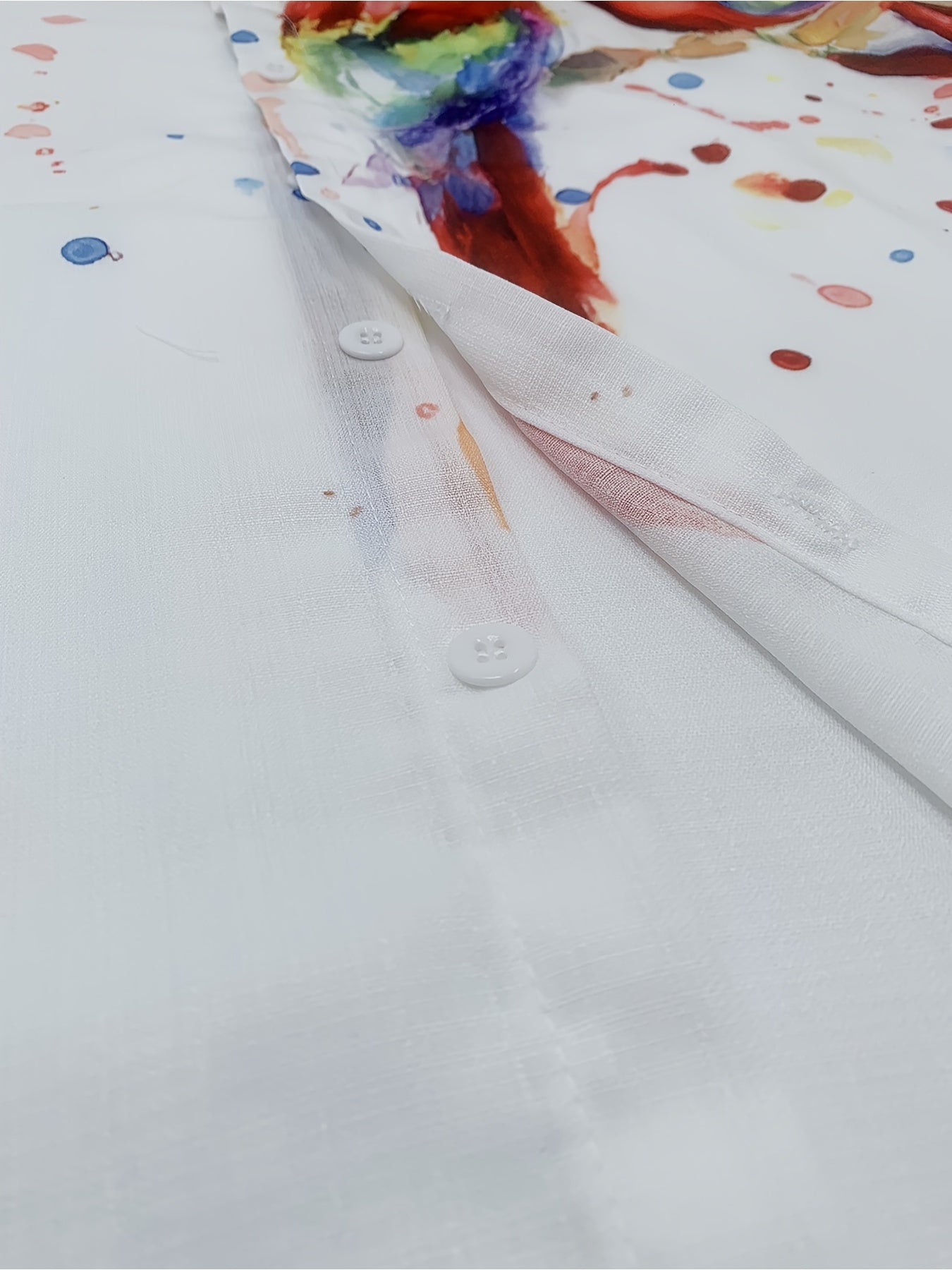 White Parrot Seaside Refreshing Short-Sleeved Summer Swimming Lapel Mix Fashion Sunny Gentleman Wind Europe And The United States Men'S Fashion, Leisure, Personality Lapel Collision Color Horizontal Mix