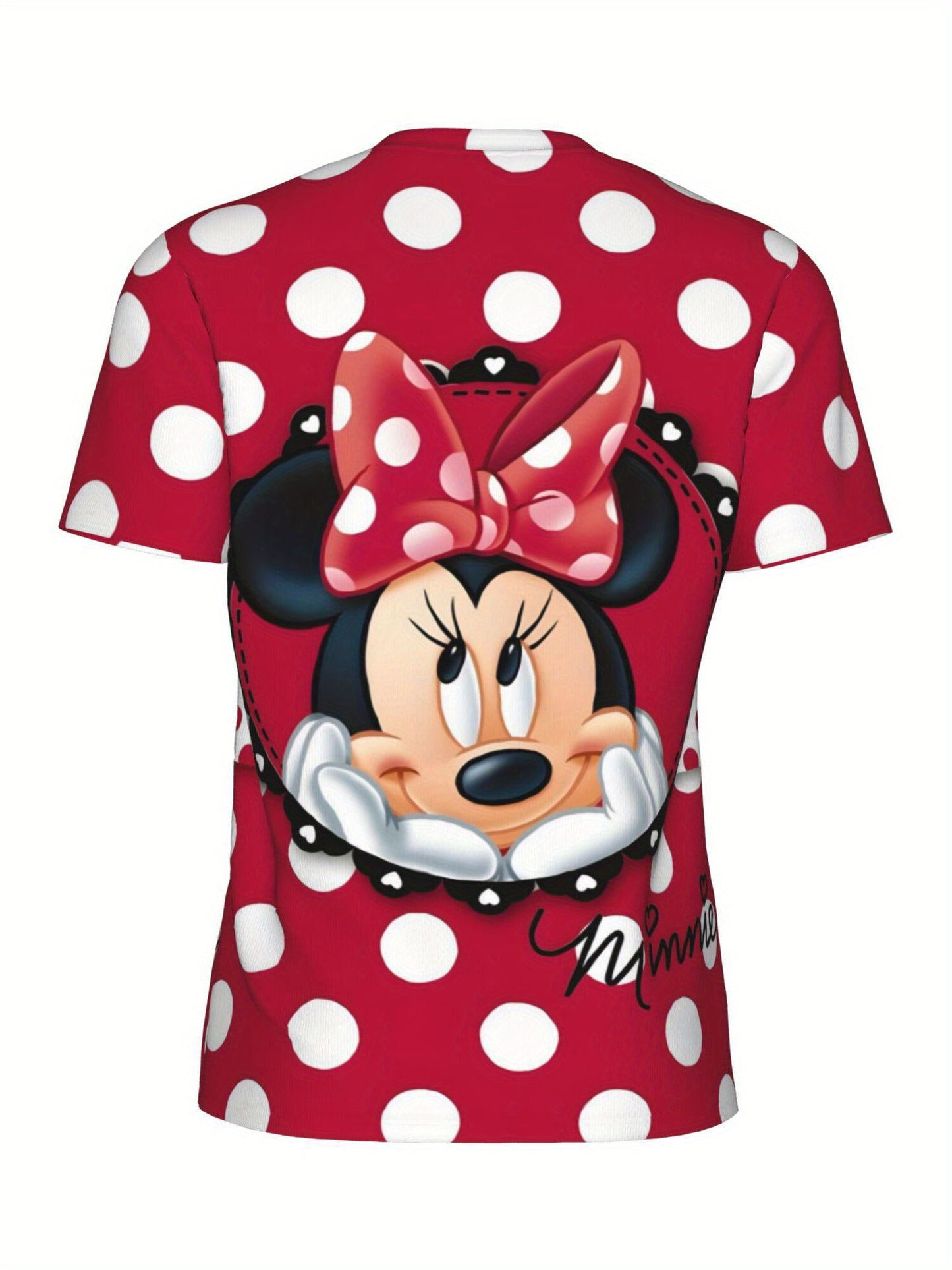 [Plus Size Minnie Mouse] Lightweight Breathable Plus Size Minnie Mouse T-Shirt | Short Sleeve, Round Neck, Casual Summer Top for Women, Perfect for Yoga, Sports, Outdoor Activities & Vacation
