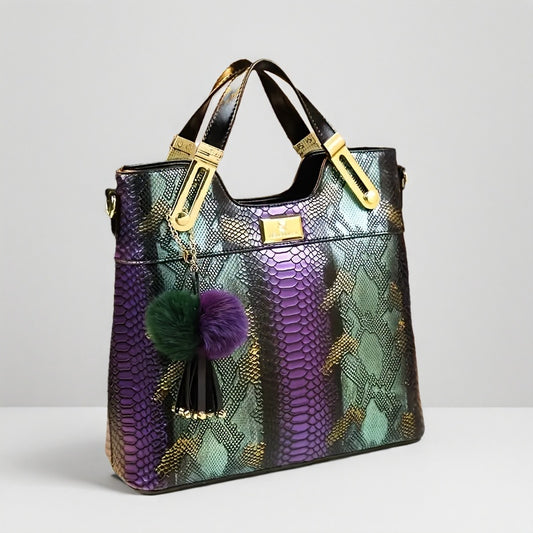 Vintage Crocodile Print Tote Large Capacity Satchels Women's Vintage Crossbody Shoulder Bags
