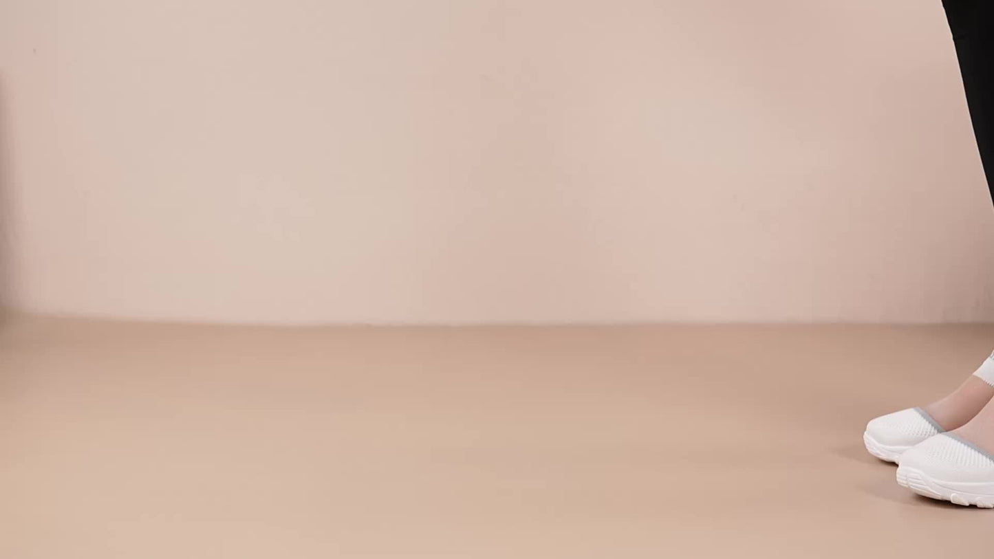 Women'S Casual Slip-On Sneakers - Breathable Mesh Fabric, Low Top, Round Toe, Comfortable Walking Shoes with "SPORT" Print, Casual Footwear | Breathable Sneakers | Comfortable Walking Shoes