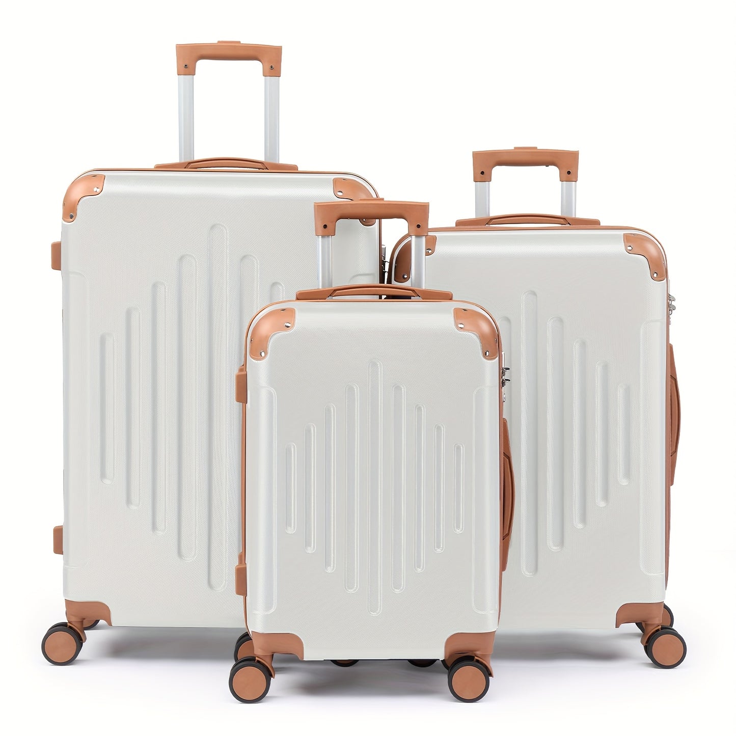3Pcs Luggage with Corner Protectors, Durable Hard Shell
