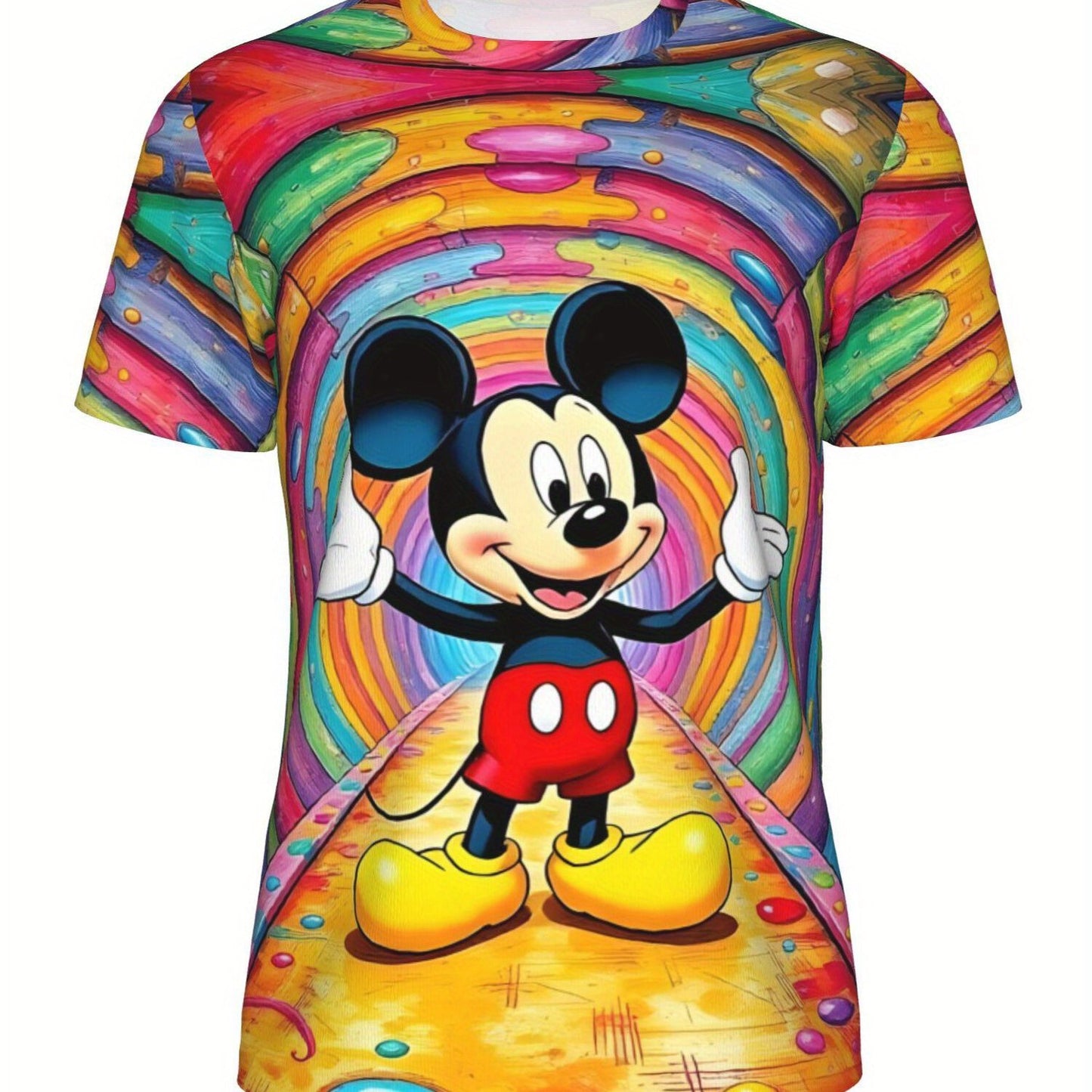 [Plus Size Women'S T-shirt] Disney Short Sleeved Lightweight Top Casual Shirt Suitable for Fitness, Yoga, Sports, Outdoor Activities Summer Vacation Clothing Mickey Mouse