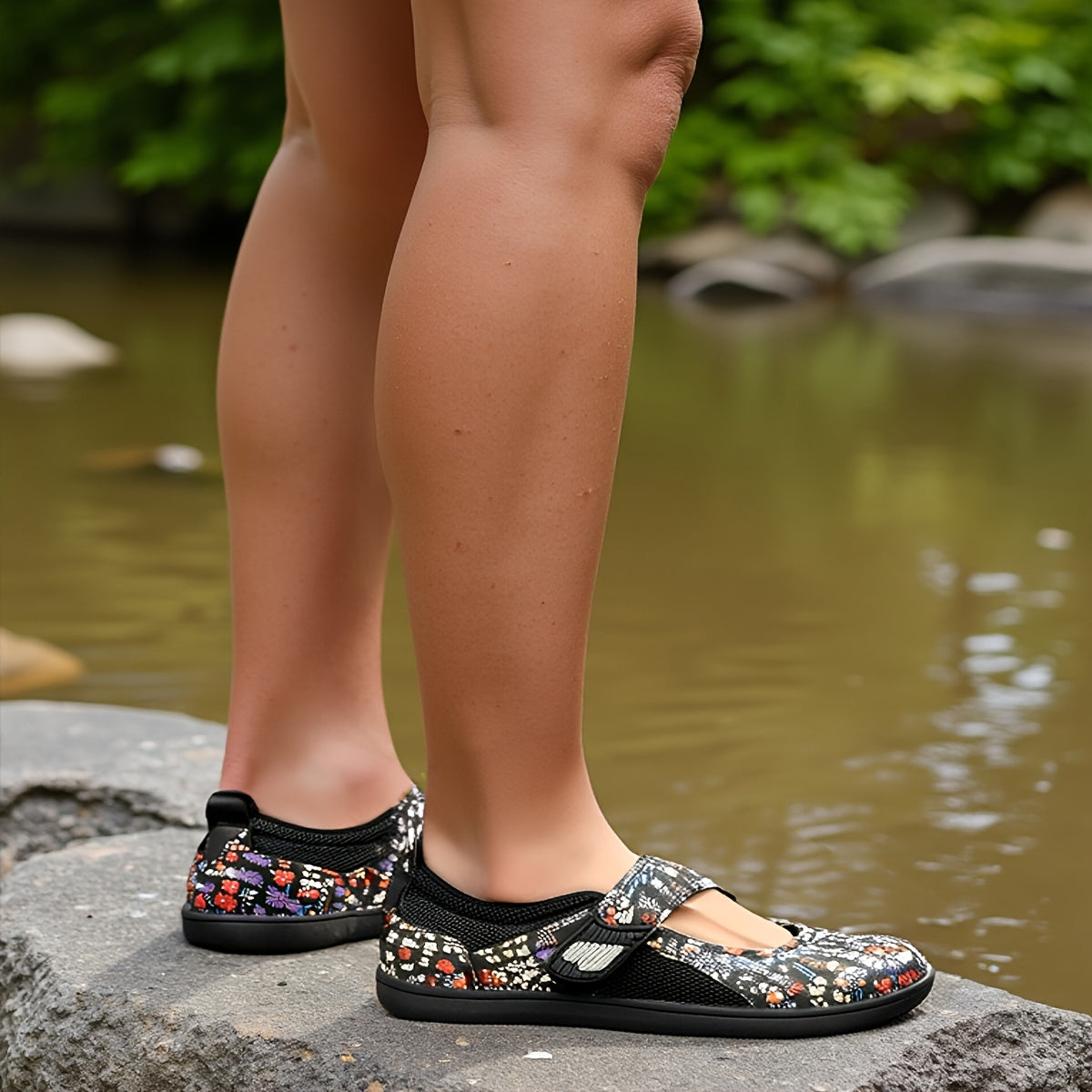 Women'S Plus Size Flat Shoes, Mary Jane Retro Design Walking Shoes, Adjustable Wide Toe, Suitable For All Seasons, Fitness Shoes, Casual Flat Shoes